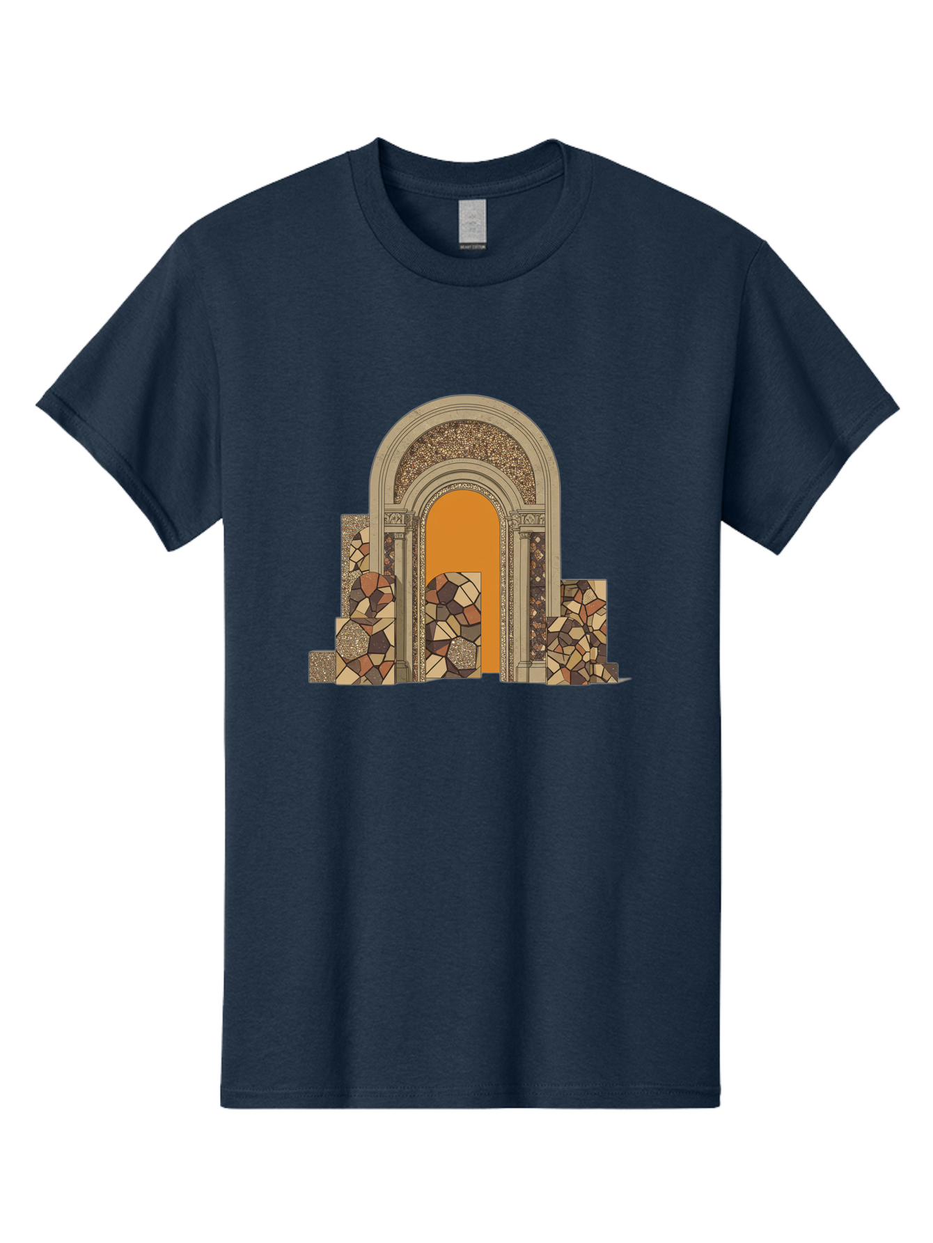 Mosaic-Archway Men'S Graphic Tee, 100% Cotton, Comfortable Casual Summer Wear, Machine Washable, Vintage Camera, Old Camera, Antique Camera, Black Camera, Classic Photography, Photography Equipment, Nostalgic Device, Film Camera, Camera Art Bag814