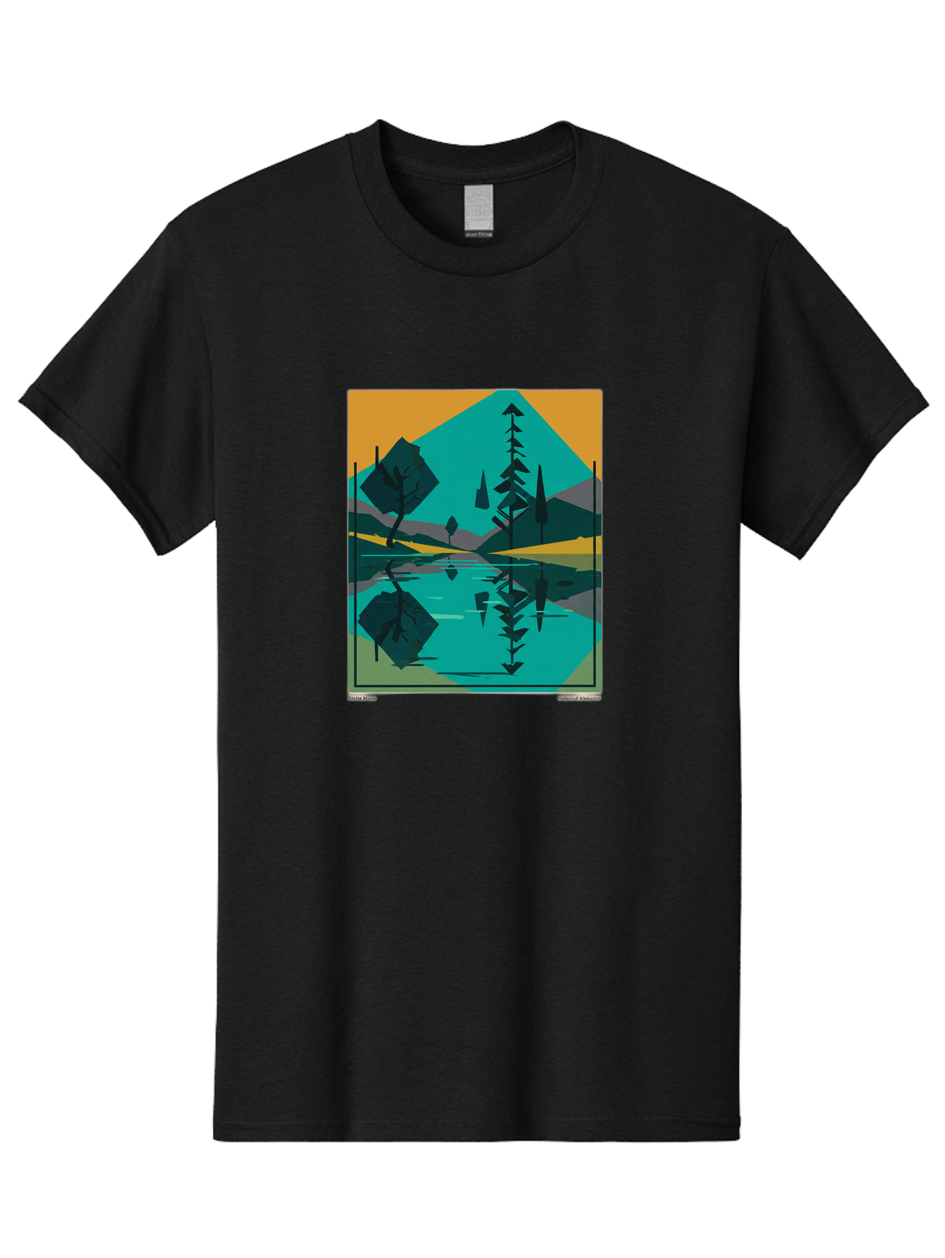 Mountain-Lake-Landscape Men'S Graphic Tee, 100% Cotton, Comfortable Casual Summer Wear, Machine Washable, Vintage Camera, Old Camera, Antique Camera, Black Camera, Classic Photography, Photography Equipment, Nostalgic Device, Film Camera, Bag821