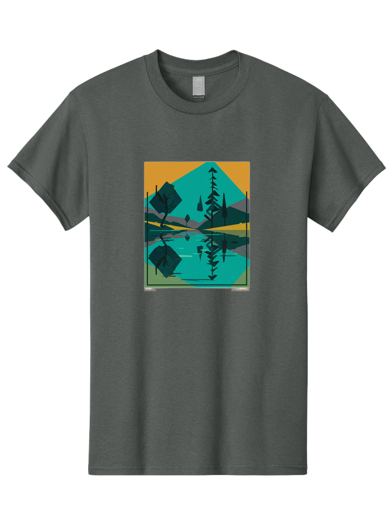 Mountain-Lake-Landscape Men'S Graphic Tee, 100% Cotton, Comfortable Casual Summer Wear, Machine Washable, Vintage Camera, Old Camera, Antique Camera, Black Camera, Classic Photography, Photography Equipment, Nostalgic Device, Film Camera, Bag821