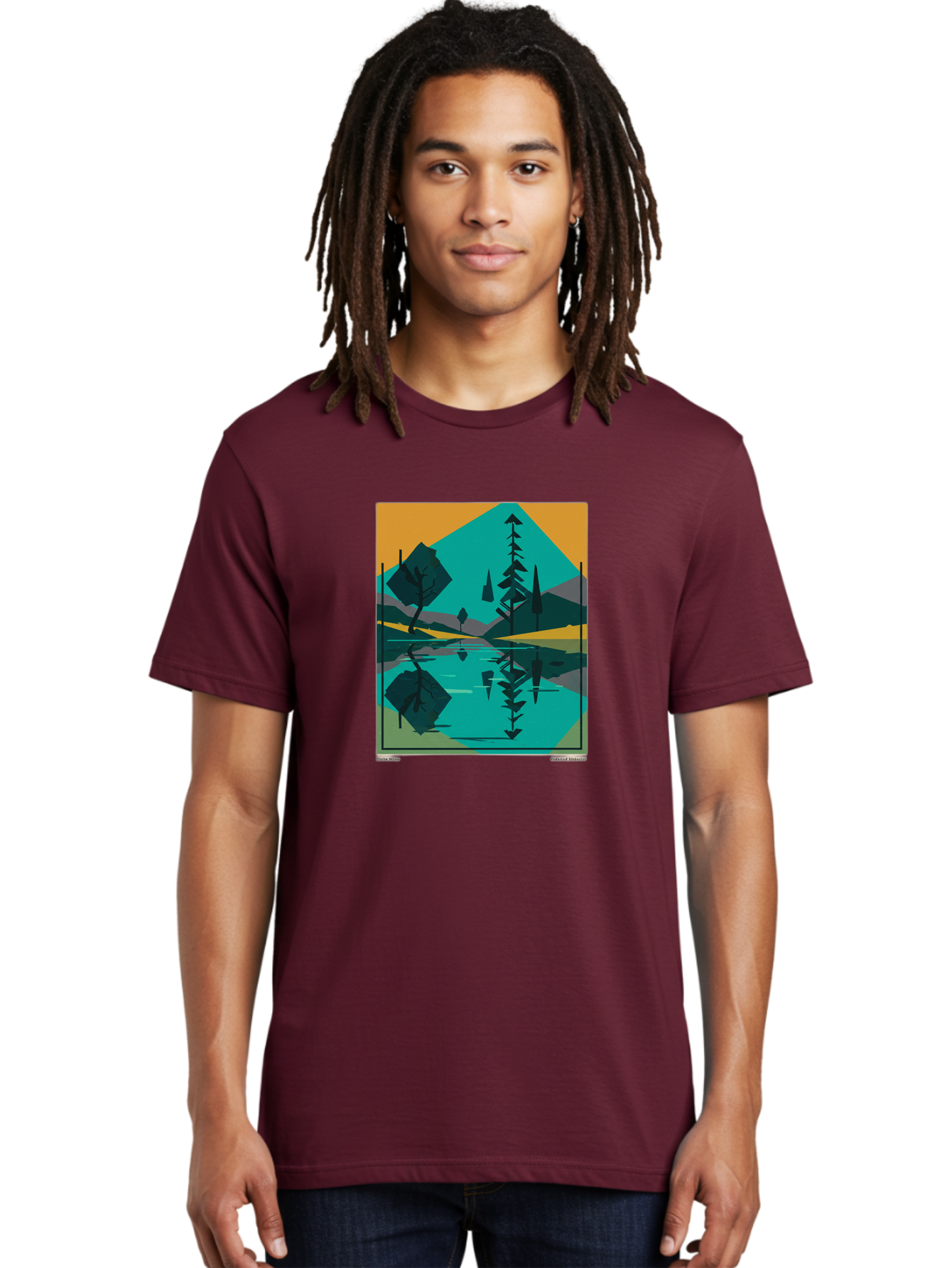 Mountain-Lake-Landscape Men'S Graphic Tee, 100% Cotton, Comfortable Casual Summer Wear, Machine Washable, Vintage Camera, Old Camera, Antique Camera, Black Camera, Classic Photography, Photography Equipment, Nostalgic Device, Film Camera, Bag821