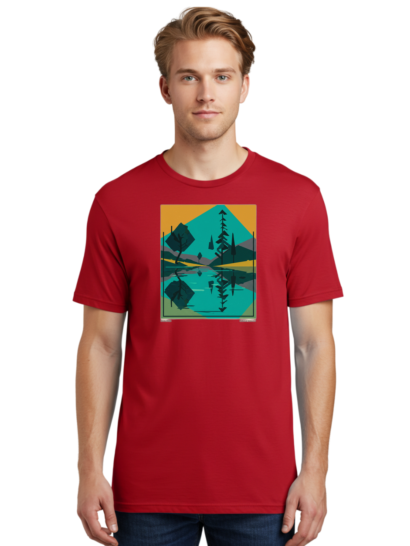 Mountain-Lake-Landscape Men'S Graphic Tee, 100% Cotton, Comfortable Casual Summer Wear, Machine Washable, Vintage Camera, Old Camera, Antique Camera, Black Camera, Classic Photography, Photography Equipment, Nostalgic Device, Film Camera, Bag821