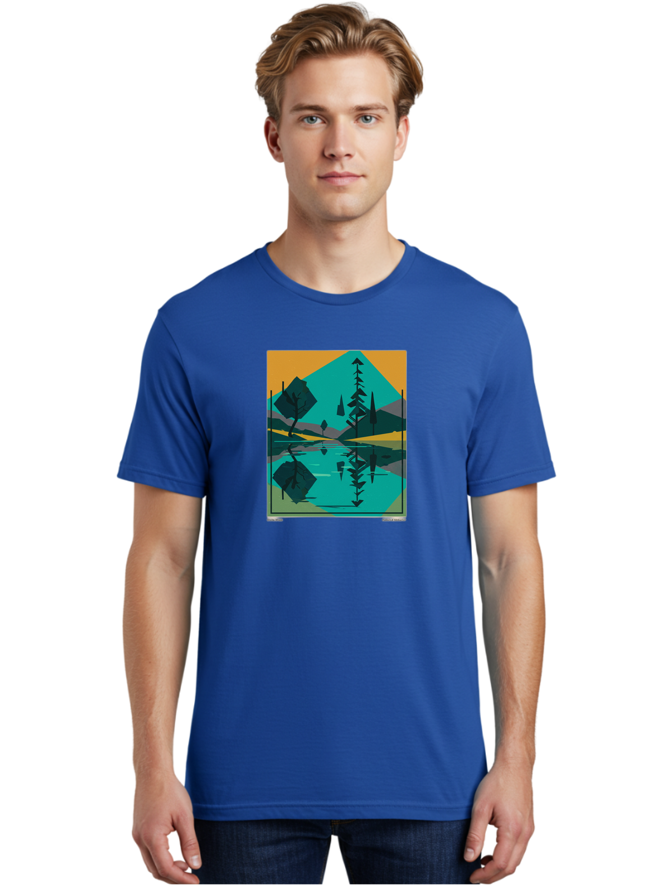 Mountain-Lake-Landscape Men'S Graphic Tee, 100% Cotton, Comfortable Casual Summer Wear, Machine Washable, Vintage Camera, Old Camera, Antique Camera, Black Camera, Classic Photography, Photography Equipment, Nostalgic Device, Film Camera, Bag821