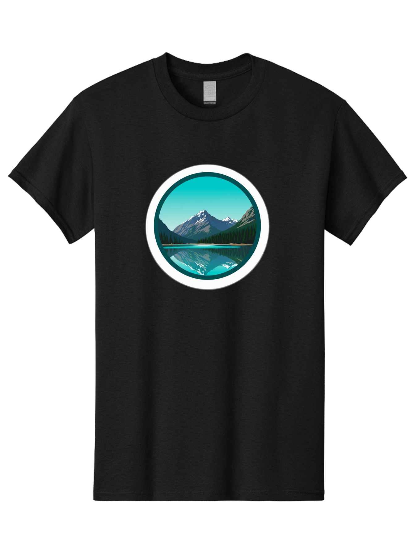 Mountain-Lake-Scene Men'S Graphic Tee, 100% Cotton, Comfortable Casual Summer Wear, Machine Washable, Vintage Camera, Old Camera, Antique Camera, Black Camera, Classic Photography, Photography Equipment, Nostalgic Device, Film Camera, Bag822