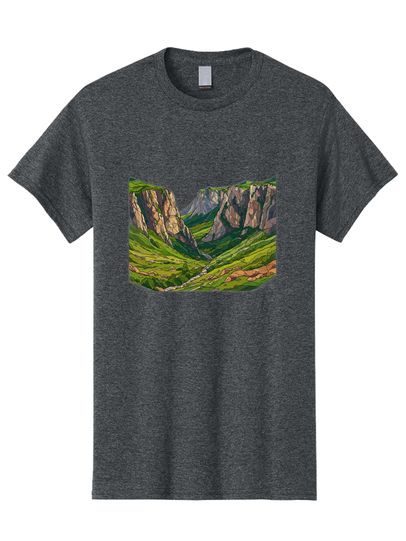 Mountain-Landscape-1 Men'S Graphic Tee, 100% Cotton, Comfortable Casual Summer Wear, Machine Washable, Vintage Camera, Old Camera, Antique Camera, Black Camera, Classic Photography, Photography Equipment, Nostalgic Device, Film Camera, Bag824