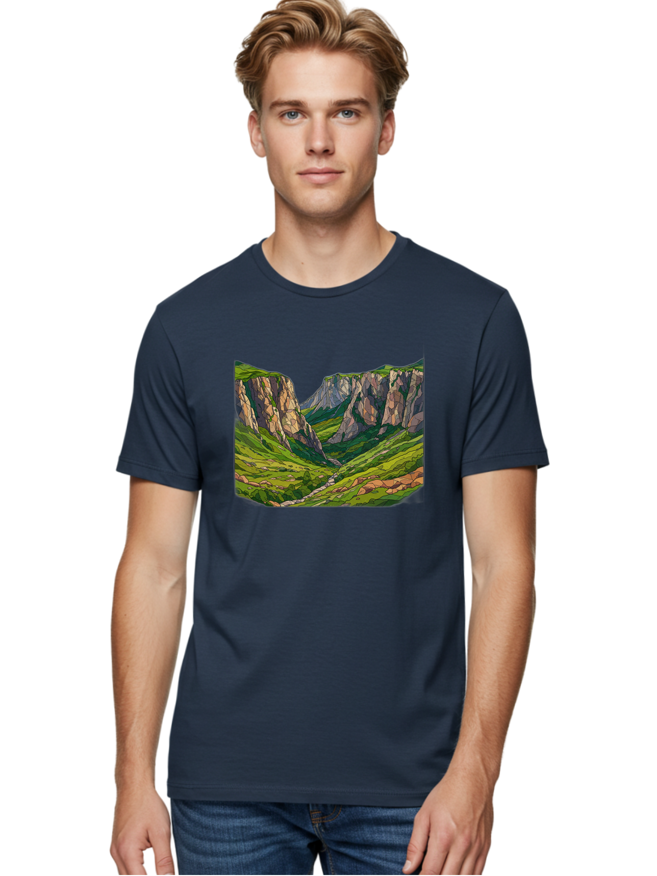 Mountain-Landscape-1 Men'S Graphic Tee, 100% Cotton, Comfortable Casual Summer Wear, Machine Washable, Vintage Camera, Old Camera, Antique Camera, Black Camera, Classic Photography, Photography Equipment, Nostalgic Device, Film Camera, Bag824