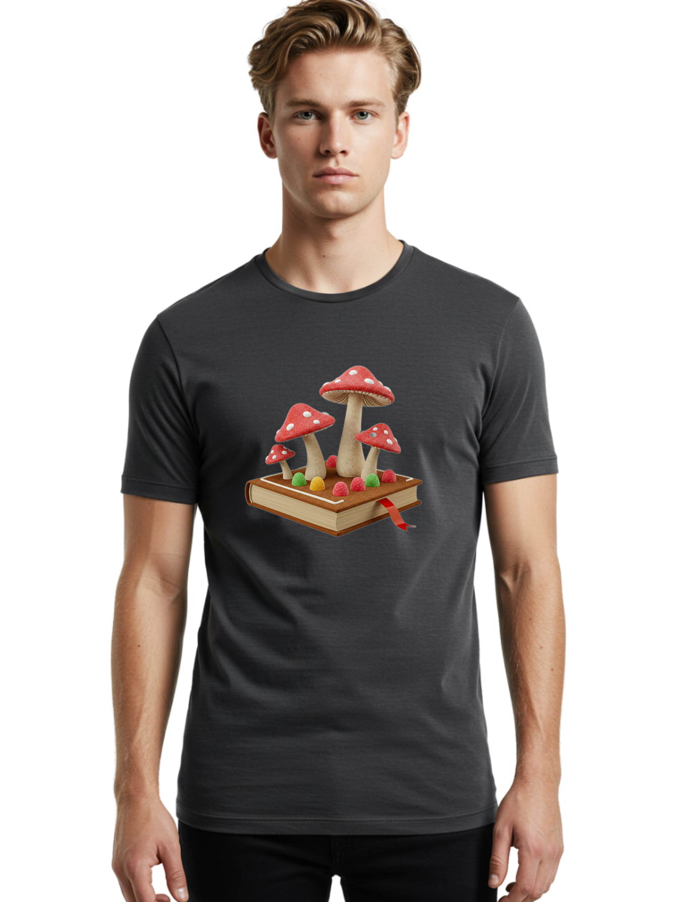 Mushroom-Book-1 Men'S Graphic Tee, 100% Cotton, Comfortable Casual Summer Wear, Machine Washable, Vintage Camera, Old Camera, Antique Camera, Black Camera, Classic Photography, Photography Equipment, Nostalgic Device, Film Camera, Camera Art Bag833
