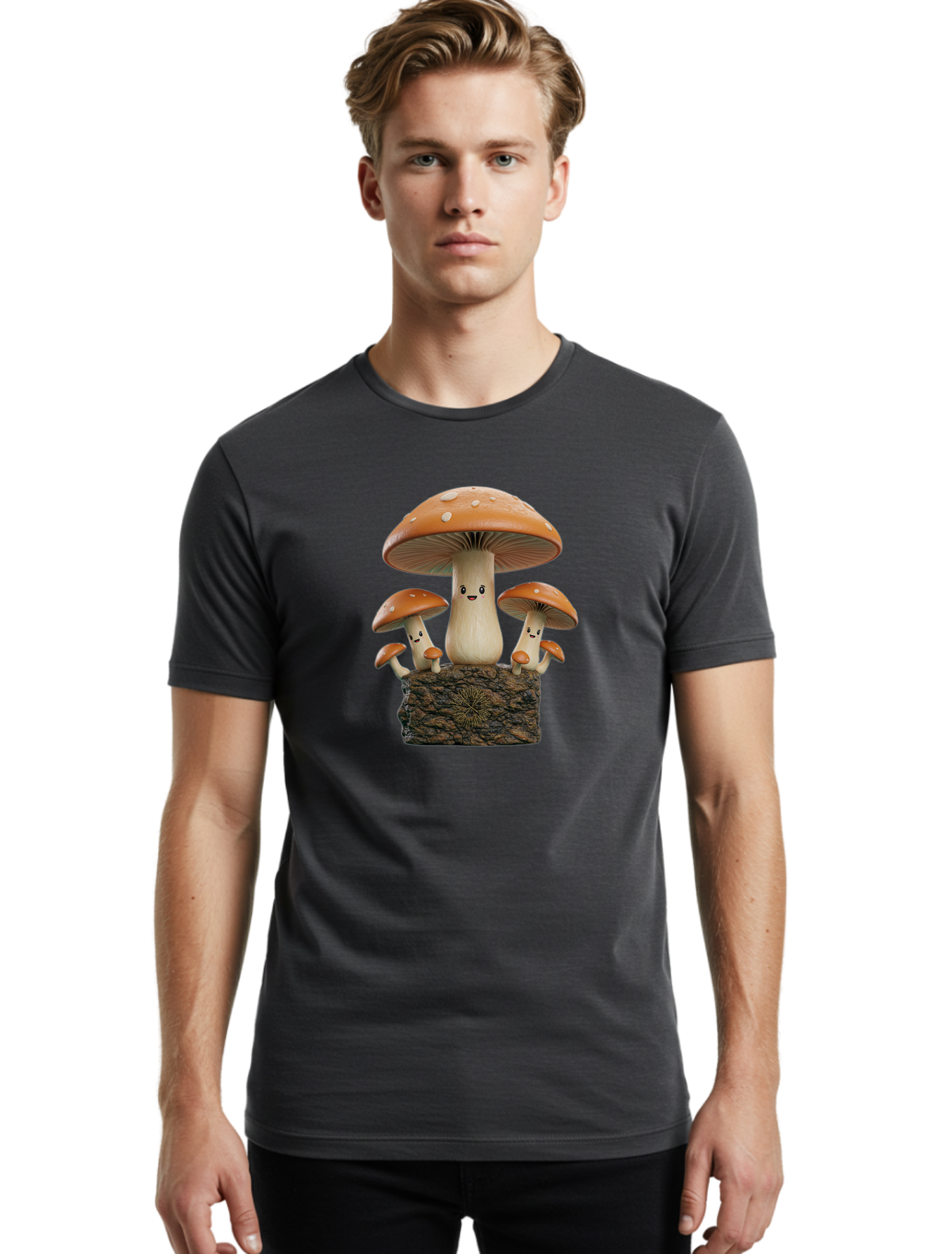 Mushroom-Family Men'S Graphic Tee, 100% Cotton, Comfortable Casual Summer Wear, Machine Washable, Vintage Camera, Old Camera, Antique Camera, Black Camera, Classic Photography, Photography Equipment, Nostalgic Device, Film Camera, Camera Art Bag838