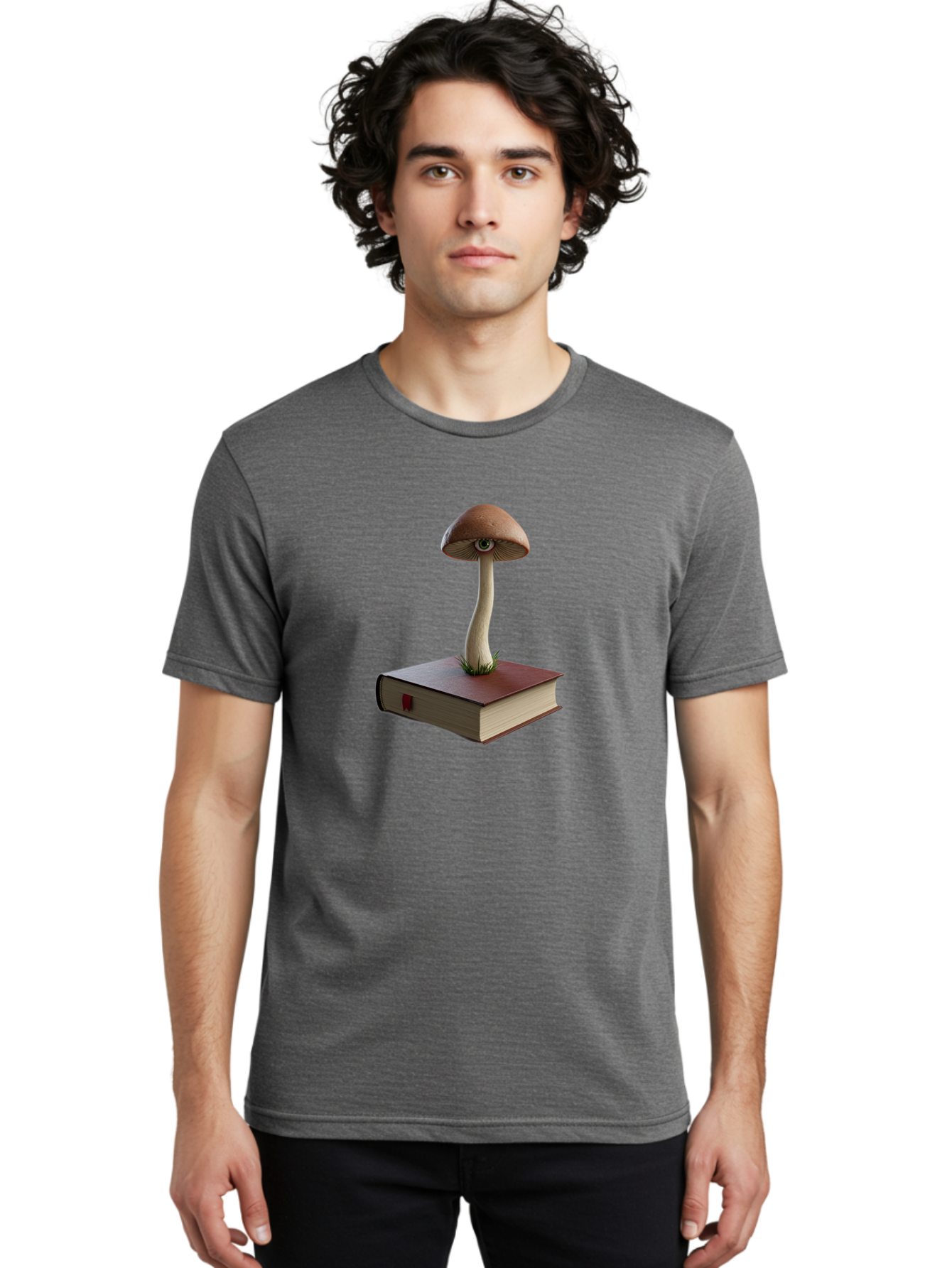 Mushroom-On-Book Men'S Graphic Tee, 100% Cotton, Comfortable Casual Summer Wear, Machine Washable, Vintage Camera, Old Camera, Antique Camera, Black Camera, Classic Photography, Photography Equipment, Nostalgic Device, Film Camera, Camera Art Bag840