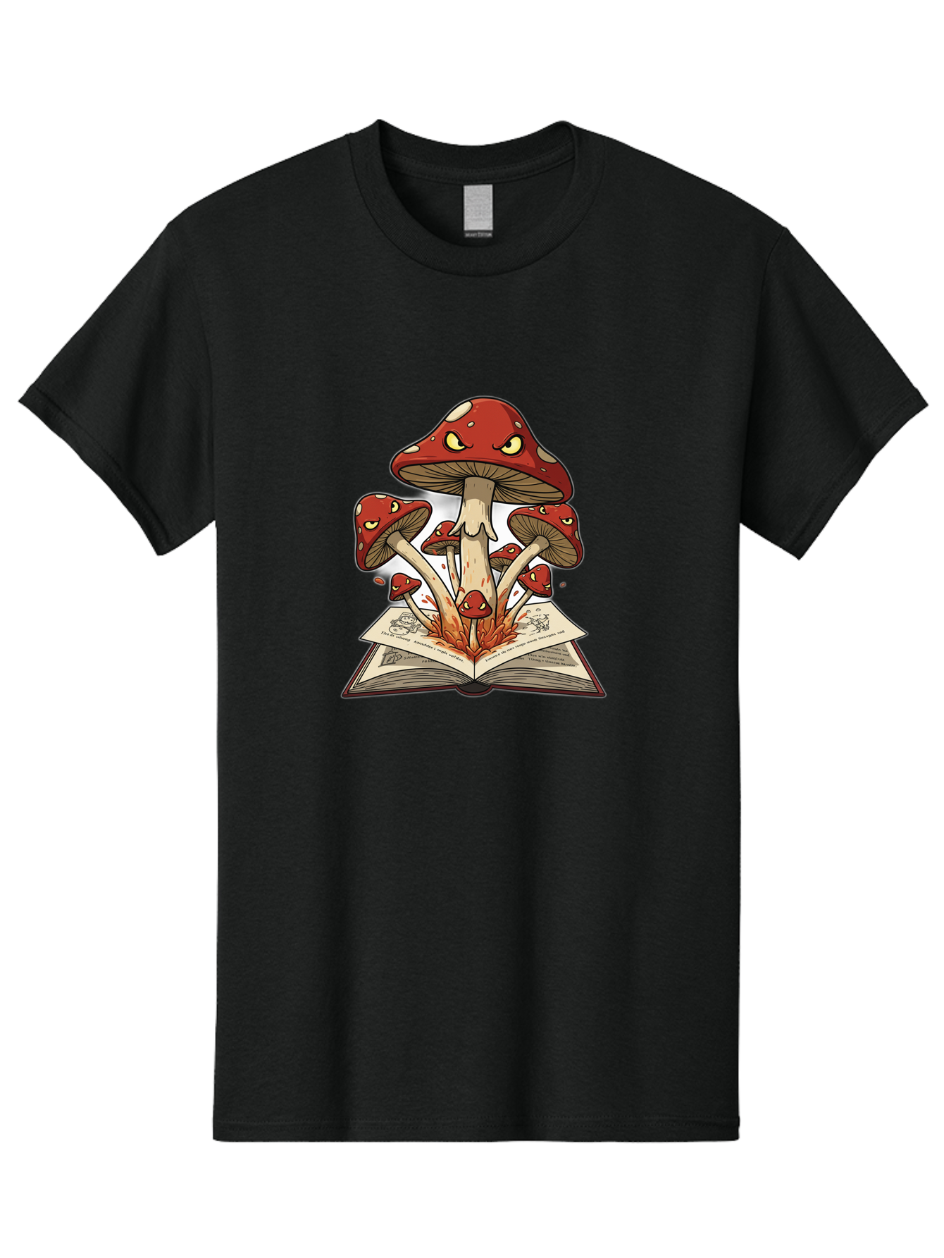 Mushrooms-Emerging-From-Book-1 Men'S Graphic Tee, 100% Cotton, Comfortable Casual Summer Wear, Machine Washable, Vintage Camera, Old Camera, Antique Camera, Black Camera, Classic Photography, Photography Equipment, Nostalgic Device, Bag842