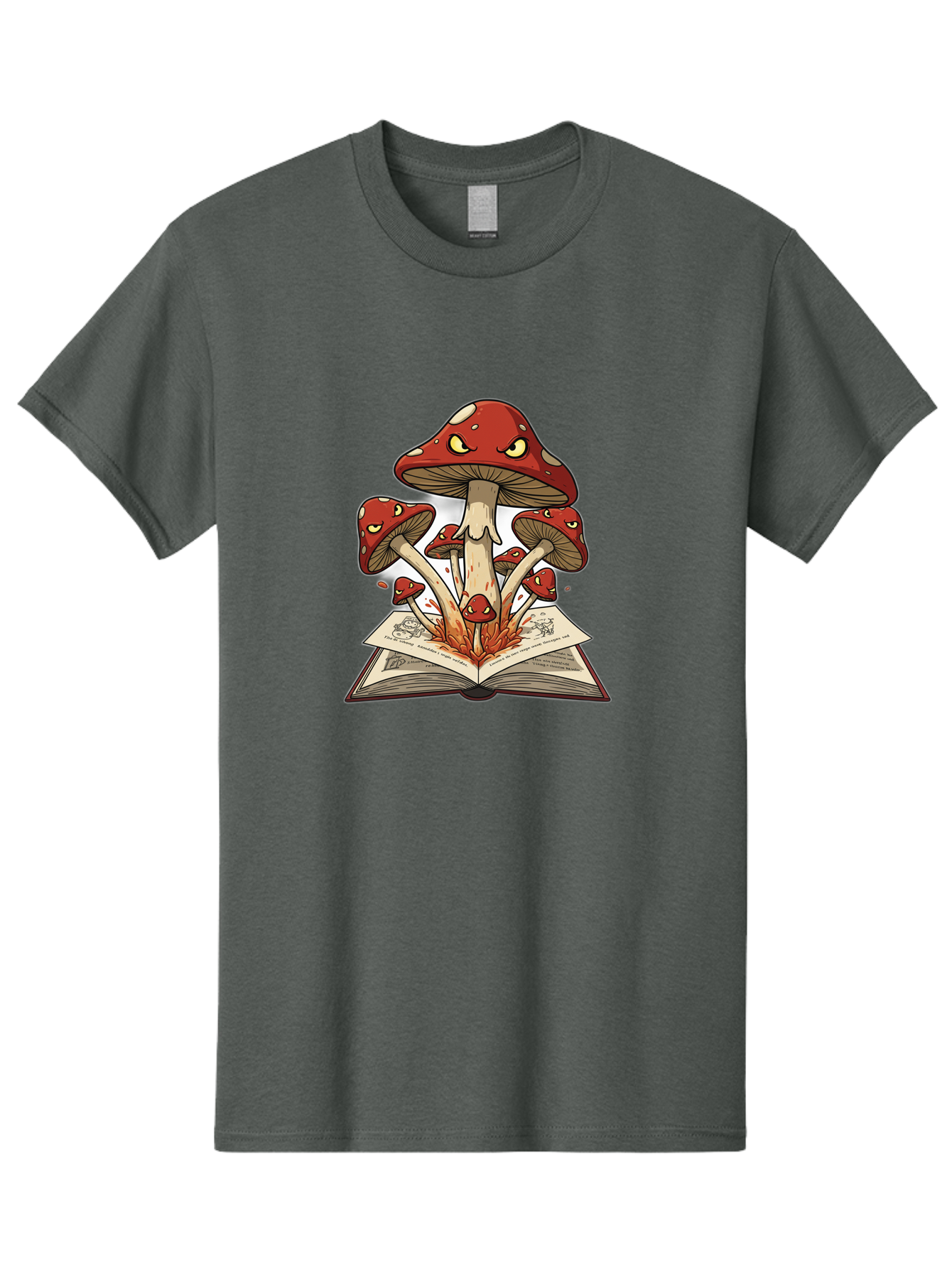 Mushrooms-Emerging-From-Book-1 Men'S Graphic Tee, 100% Cotton, Comfortable Casual Summer Wear, Machine Washable, Vintage Camera, Old Camera, Antique Camera, Black Camera, Classic Photography, Photography Equipment, Nostalgic Device, Bag842