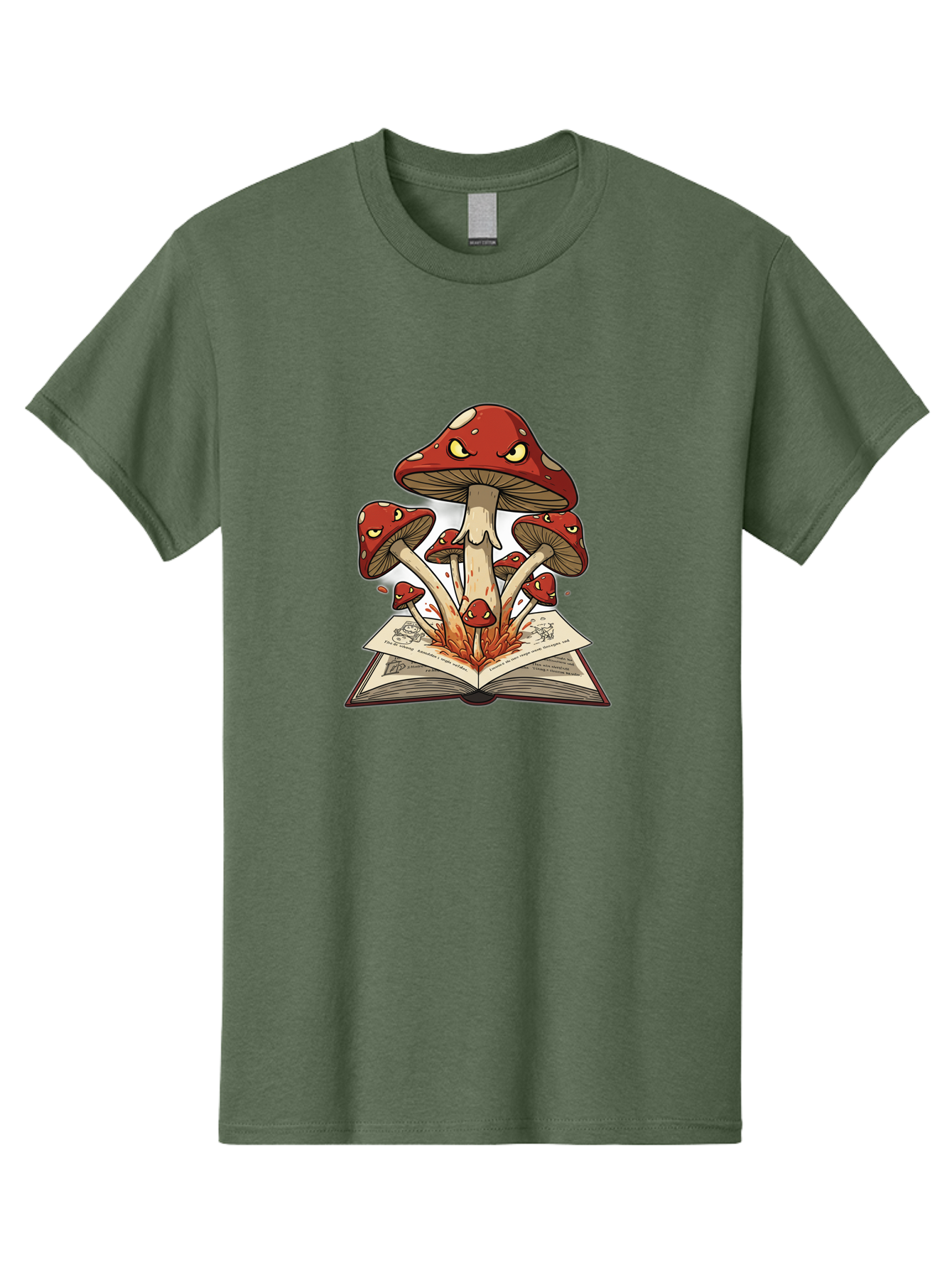Mushrooms-Emerging-From-Book-1 Men'S Graphic Tee, 100% Cotton, Comfortable Casual Summer Wear, Machine Washable, Vintage Camera, Old Camera, Antique Camera, Black Camera, Classic Photography, Photography Equipment, Nostalgic Device, Bag842