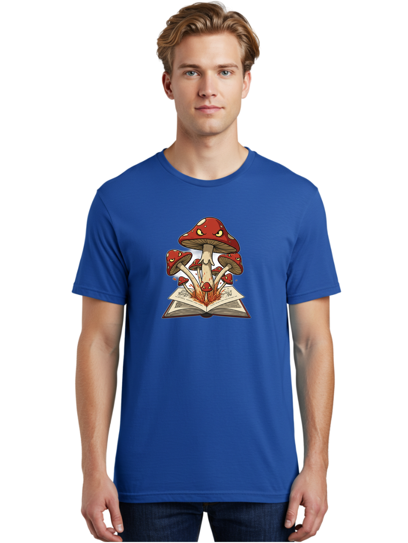 Mushrooms-Emerging-From-Book-1 Men'S Graphic Tee, 100% Cotton, Comfortable Casual Summer Wear, Machine Washable, Vintage Camera, Old Camera, Antique Camera, Black Camera, Classic Photography, Photography Equipment, Nostalgic Device, Bag842