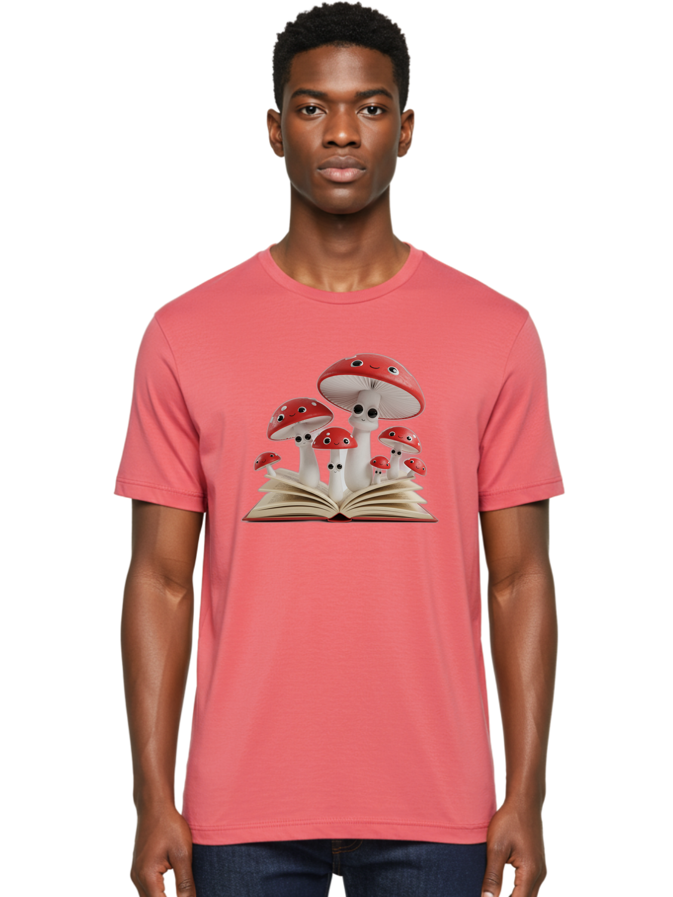 Mushrooms-Emerging-From-Book Men'S Graphic Tee, 100% Cotton, Comfortable Casual Summer Wear, Machine Washable, Vintage Camera, Old Camera, Antique Camera, Black Camera, Classic Photography, Photography Equipment, Nostalgic Device, Film Camera, Bag843