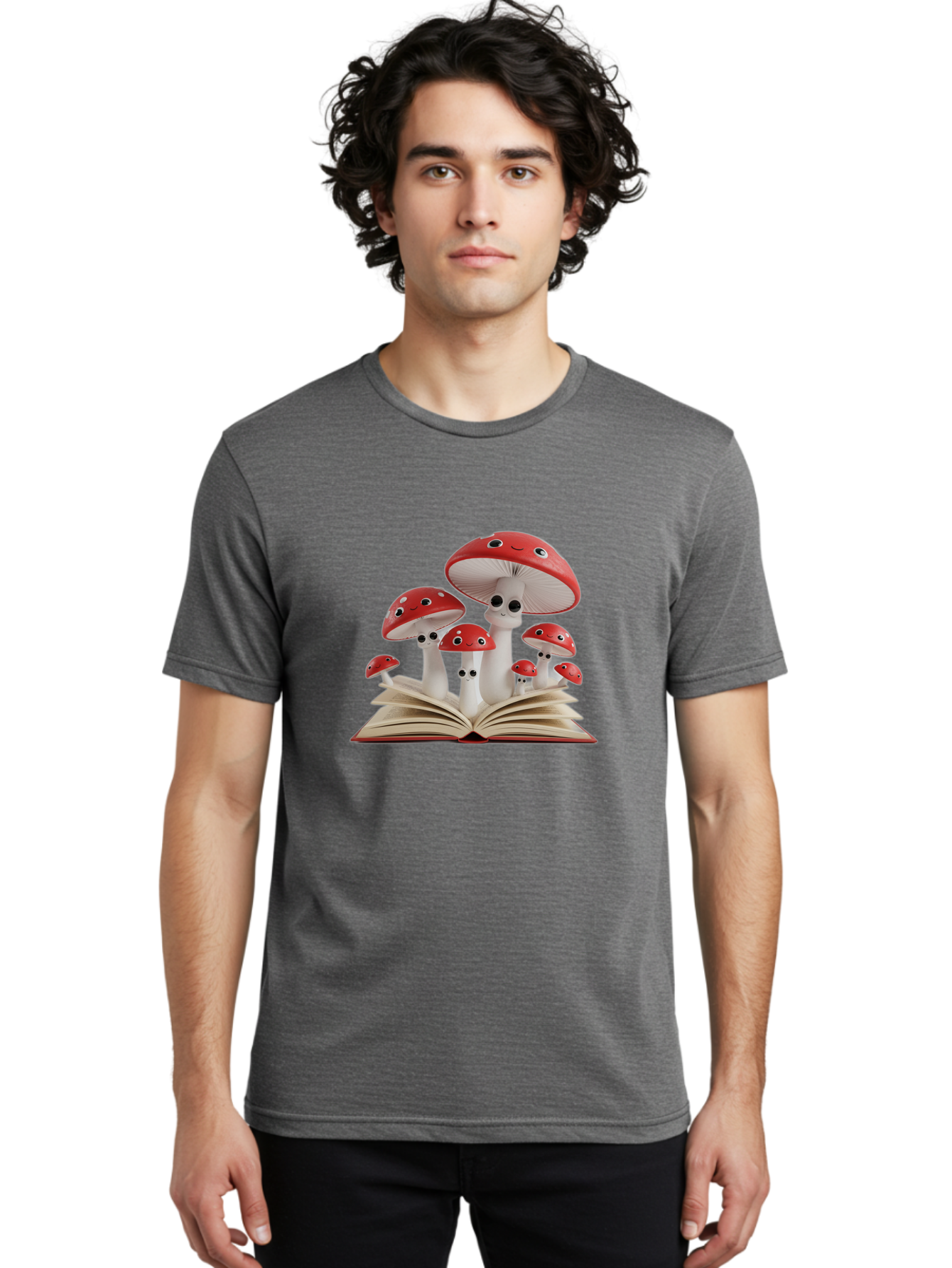 Mushrooms-Emerging-From-Book Men'S Graphic Tee, 100% Cotton, Comfortable Casual Summer Wear, Machine Washable, Vintage Camera, Old Camera, Antique Camera, Black Camera, Classic Photography, Photography Equipment, Nostalgic Device, Film Camera, Bag843