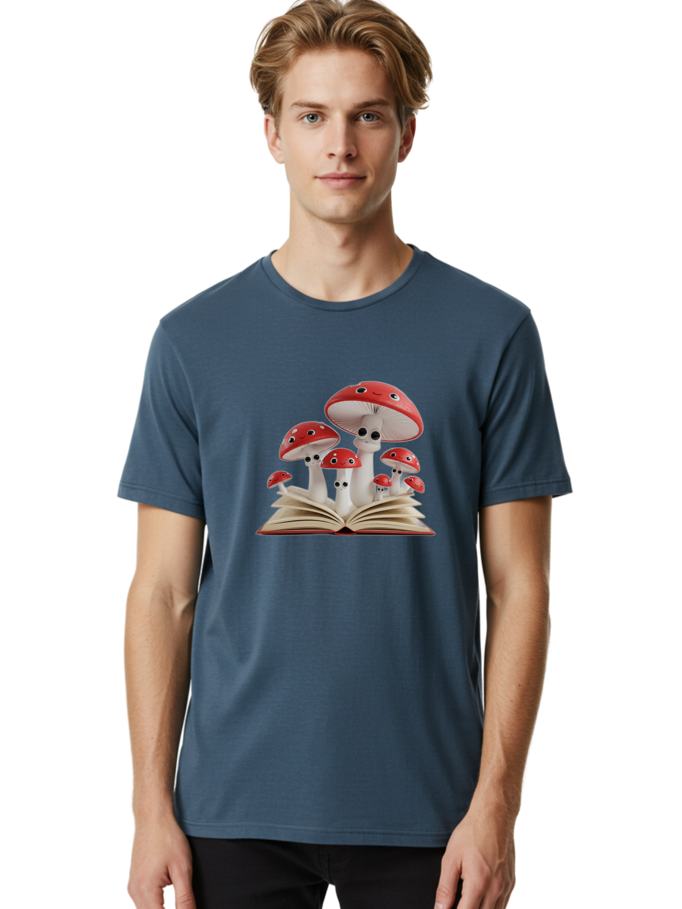 Mushrooms-Emerging-From-Book Men'S Graphic Tee, 100% Cotton, Comfortable Casual Summer Wear, Machine Washable, Vintage Camera, Old Camera, Antique Camera, Black Camera, Classic Photography, Photography Equipment, Nostalgic Device, Film Camera, Bag843