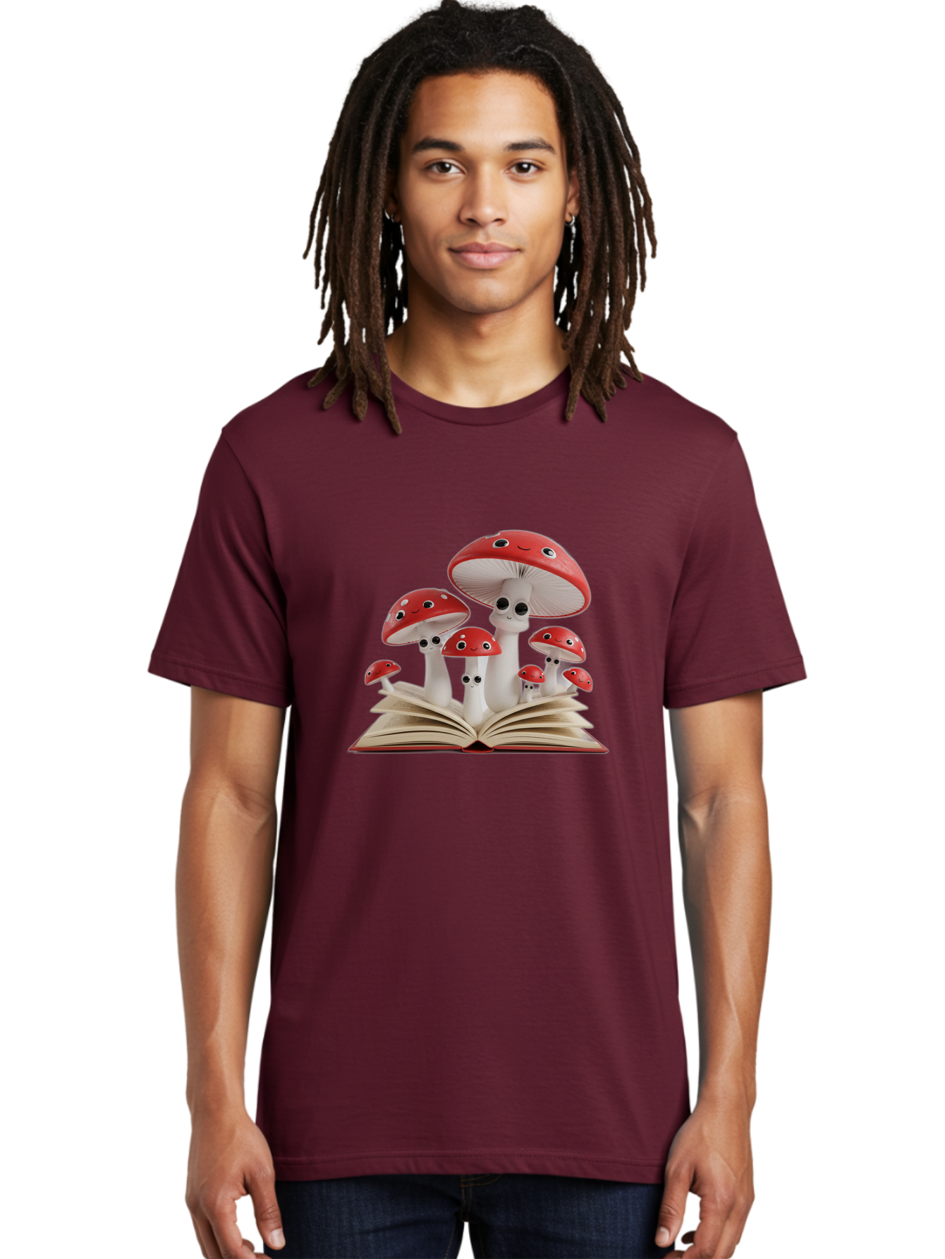 Mushrooms-Emerging-From-Book Men'S Graphic Tee, 100% Cotton, Comfortable Casual Summer Wear, Machine Washable, Vintage Camera, Old Camera, Antique Camera, Black Camera, Classic Photography, Photography Equipment, Nostalgic Device, Film Camera, Bag843