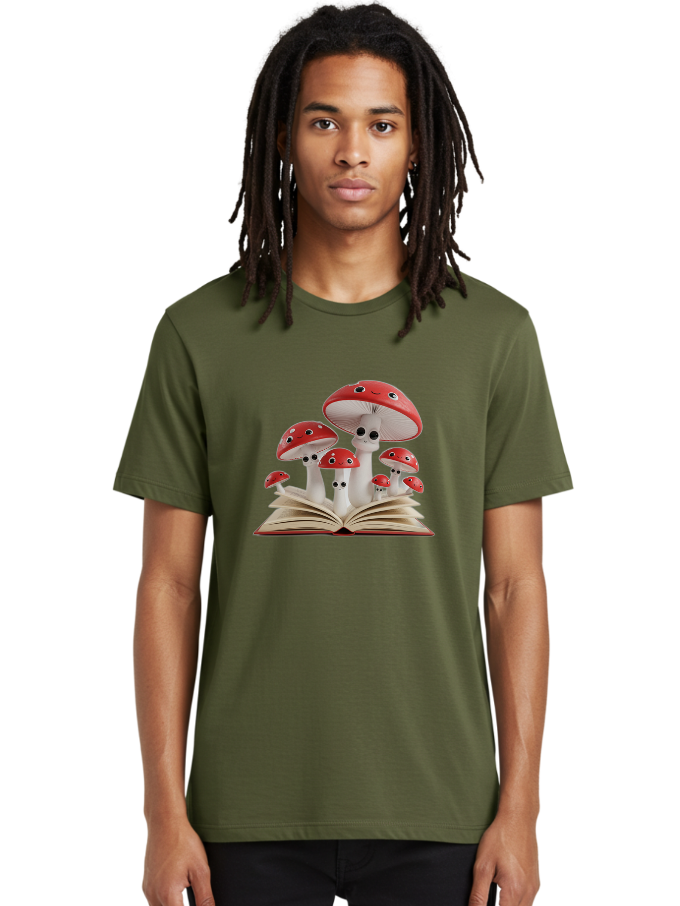 Mushrooms-Emerging-From-Book Men'S Graphic Tee, 100% Cotton, Comfortable Casual Summer Wear, Machine Washable, Vintage Camera, Old Camera, Antique Camera, Black Camera, Classic Photography, Photography Equipment, Nostalgic Device, Film Camera, Bag843