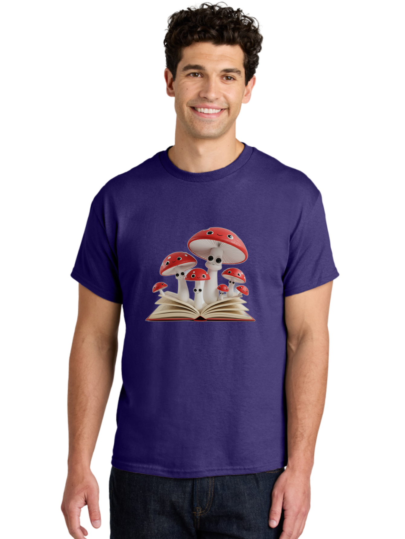Mushrooms-Emerging-From-Book Men'S Graphic Tee, 100% Cotton, Comfortable Casual Summer Wear, Machine Washable, Vintage Camera, Old Camera, Antique Camera, Black Camera, Classic Photography, Photography Equipment, Nostalgic Device, Film Camera, Bag843