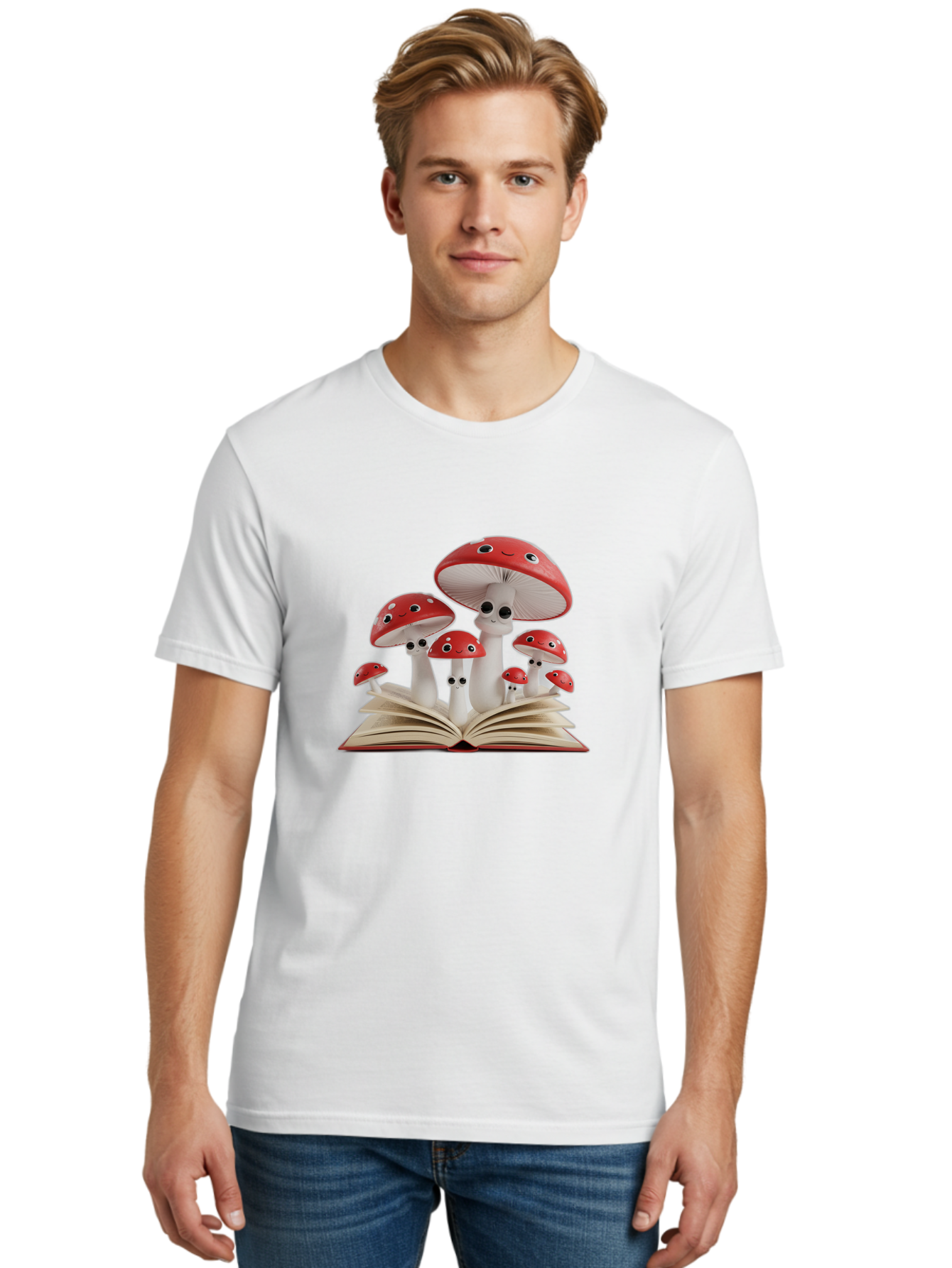 Mushrooms-Emerging-From-Book Men'S Graphic Tee, 100% Cotton, Comfortable Casual Summer Wear, Machine Washable, Vintage Camera, Old Camera, Antique Camera, Black Camera, Classic Photography, Photography Equipment, Nostalgic Device, Film Camera, Bag843