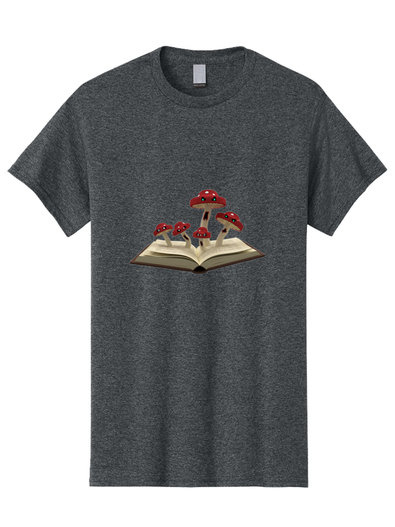 Mushrooms-Growing-From-Book Men'S Graphic Tee, 100% Cotton, Comfortable Casual Summer Wear, Machine Washable, Vintage Camera, Old Camera, Antique Camera, Black Camera, Classic Photography, Photography Equipment, Nostalgic Device, Film Camera, Bag844
