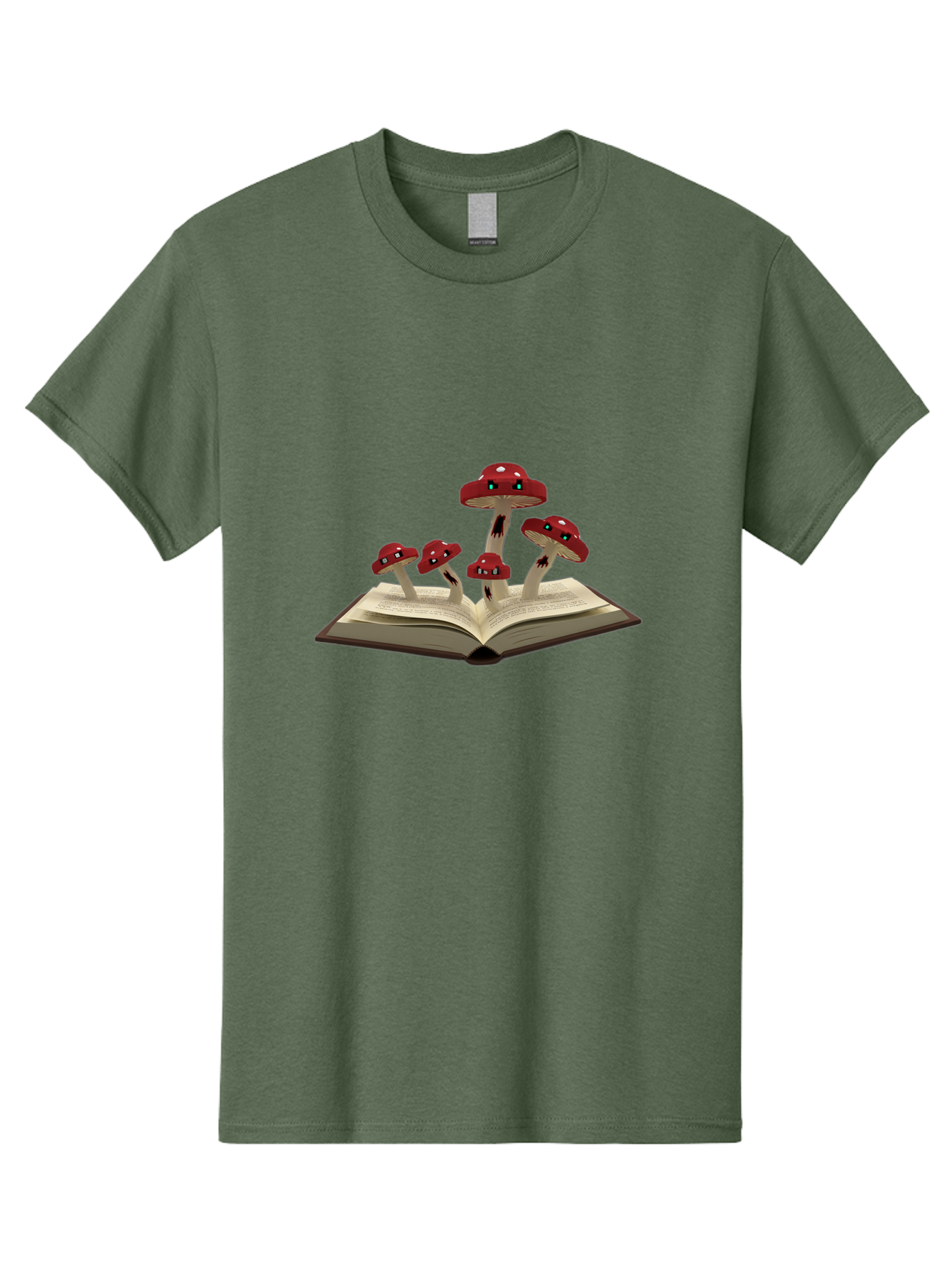 Mushrooms-Growing-From-Book Men'S Graphic Tee, 100% Cotton, Comfortable Casual Summer Wear, Machine Washable, Vintage Camera, Old Camera, Antique Camera, Black Camera, Classic Photography, Photography Equipment, Nostalgic Device, Film Camera, Bag844