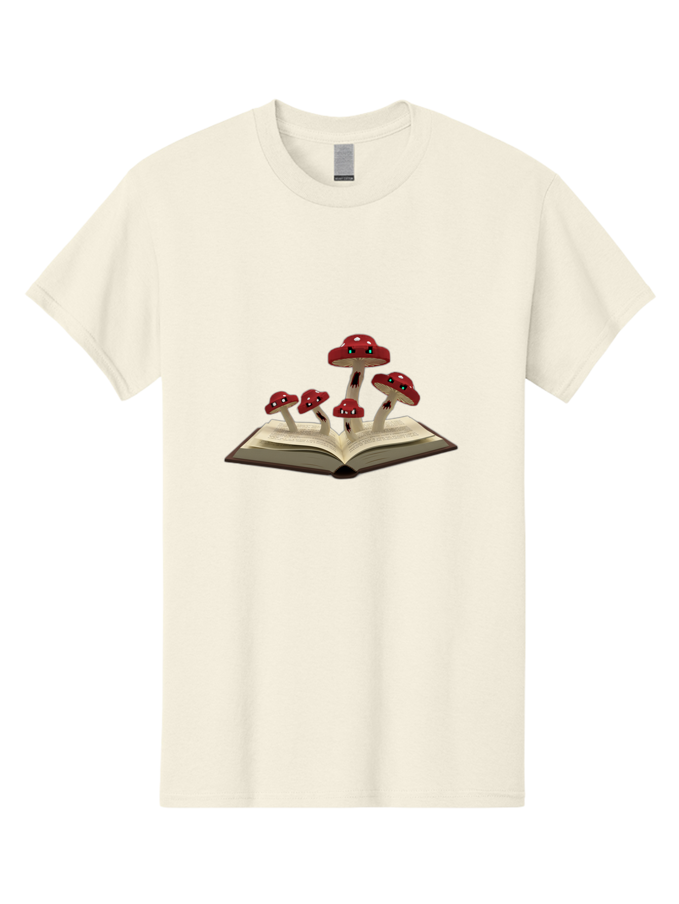 Mushrooms-Growing-From-Book Men'S Graphic Tee, 100% Cotton, Comfortable Casual Summer Wear, Machine Washable, Vintage Camera, Old Camera, Antique Camera, Black Camera, Classic Photography, Photography Equipment, Nostalgic Device, Film Camera, Bag844