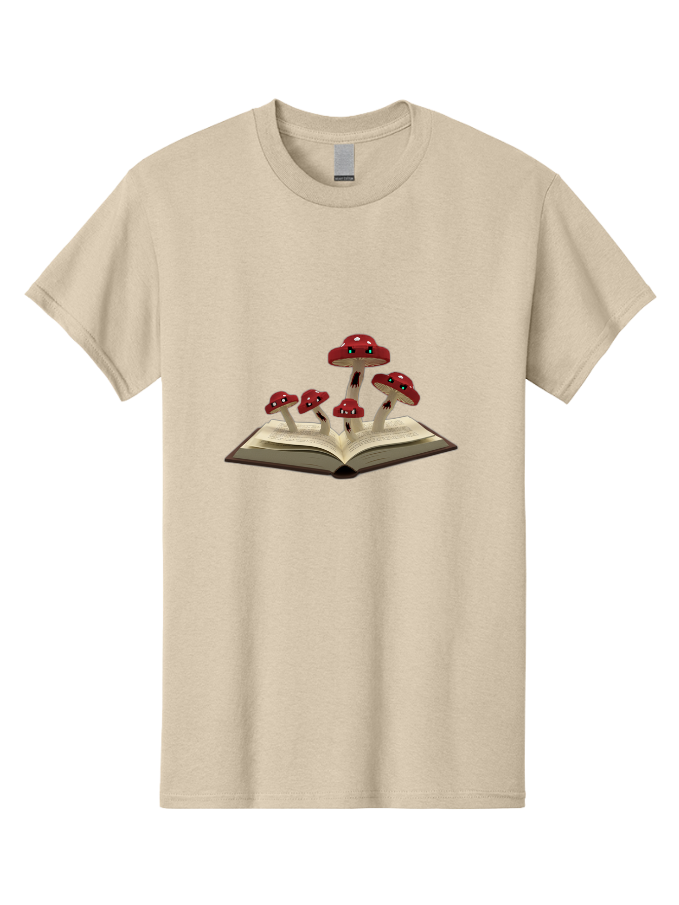 Mushrooms-Growing-From-Book Men'S Graphic Tee, 100% Cotton, Comfortable Casual Summer Wear, Machine Washable, Vintage Camera, Old Camera, Antique Camera, Black Camera, Classic Photography, Photography Equipment, Nostalgic Device, Film Camera, Bag844