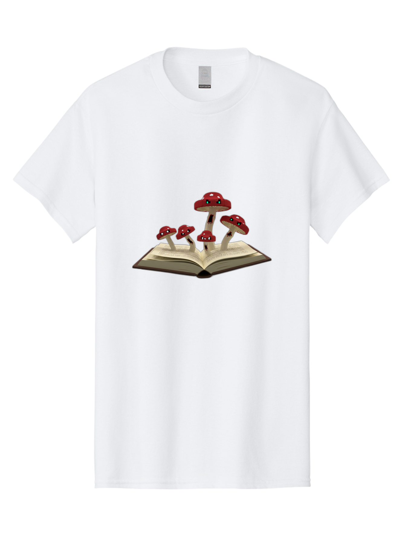 Mushrooms-Growing-From-Book Men'S Graphic Tee, 100% Cotton, Comfortable Casual Summer Wear, Machine Washable, Vintage Camera, Old Camera, Antique Camera, Black Camera, Classic Photography, Photography Equipment, Nostalgic Device, Film Camera, Bag844