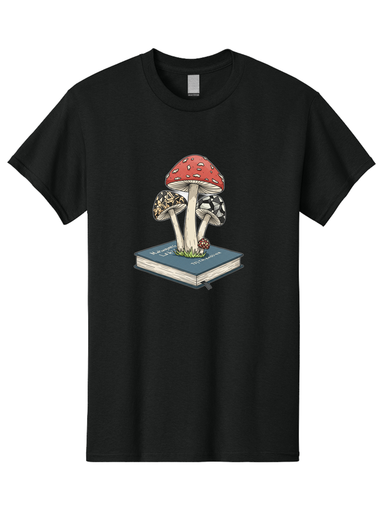 Mushrooms-On-Book-1 Men'S Graphic Tee, 100% Cotton, Comfortable Casual Summer Wear, Machine Washable, Vintage Camera, Old Camera, Antique Camera, Black Camera, Classic Photography, Photography Equipment, Nostalgic Device, Film Camera, Bag845