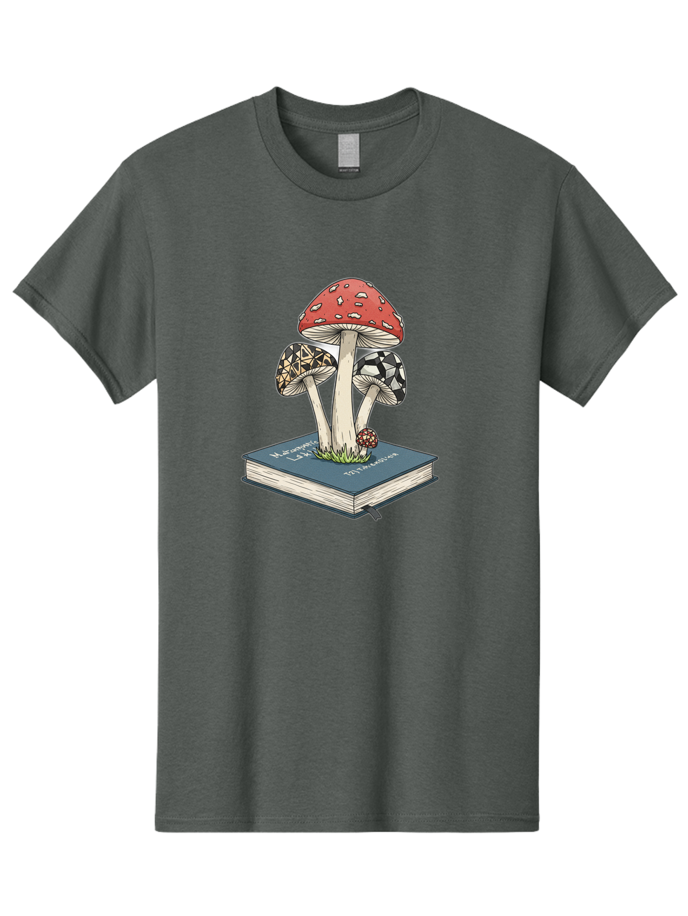 Mushrooms-On-Book-1 Men'S Graphic Tee, 100% Cotton, Comfortable Casual Summer Wear, Machine Washable, Vintage Camera, Old Camera, Antique Camera, Black Camera, Classic Photography, Photography Equipment, Nostalgic Device, Film Camera, Bag845