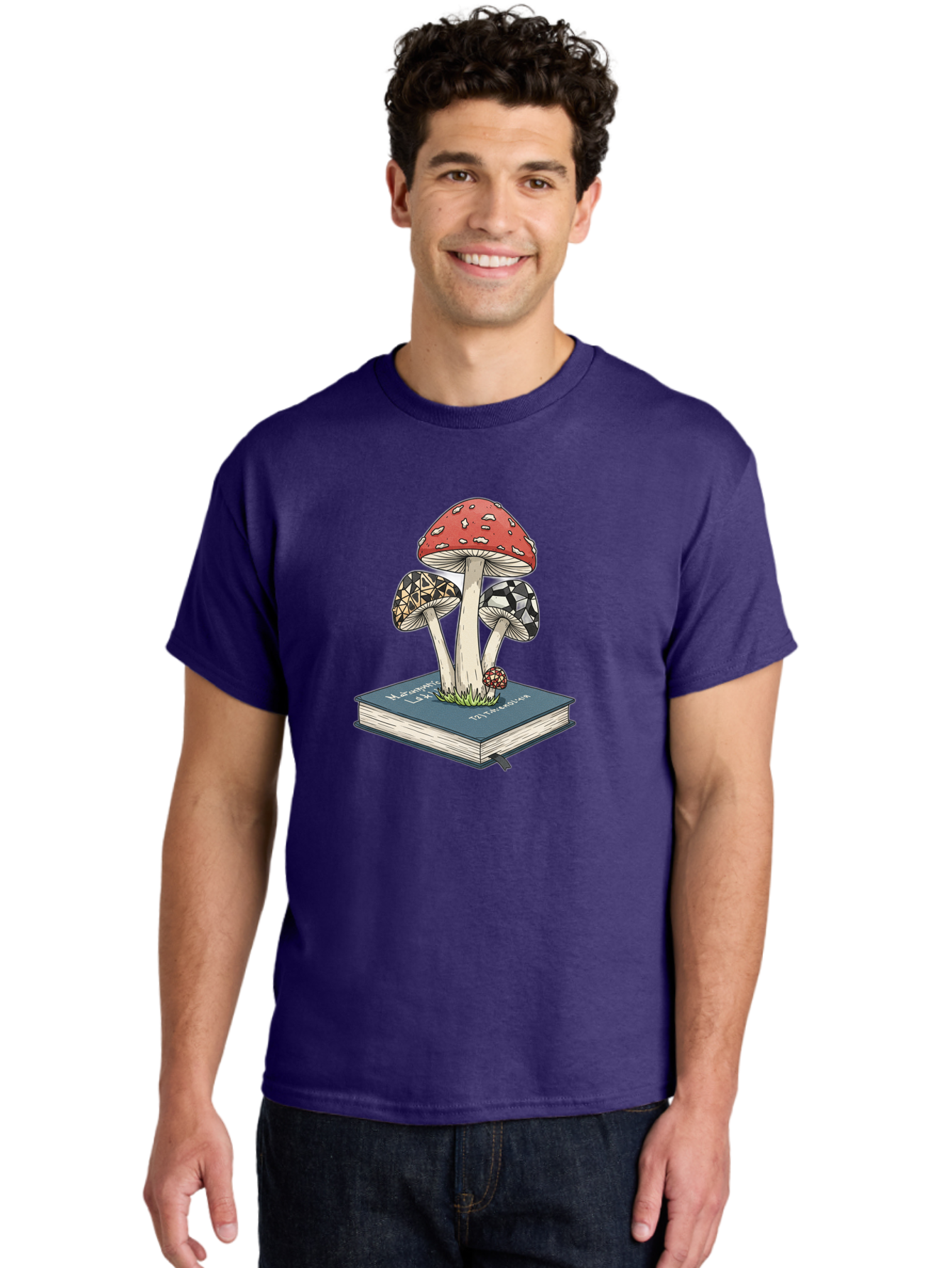 Mushrooms-On-Book-1 Men'S Graphic Tee, 100% Cotton, Comfortable Casual Summer Wear, Machine Washable, Vintage Camera, Old Camera, Antique Camera, Black Camera, Classic Photography, Photography Equipment, Nostalgic Device, Film Camera, Bag845