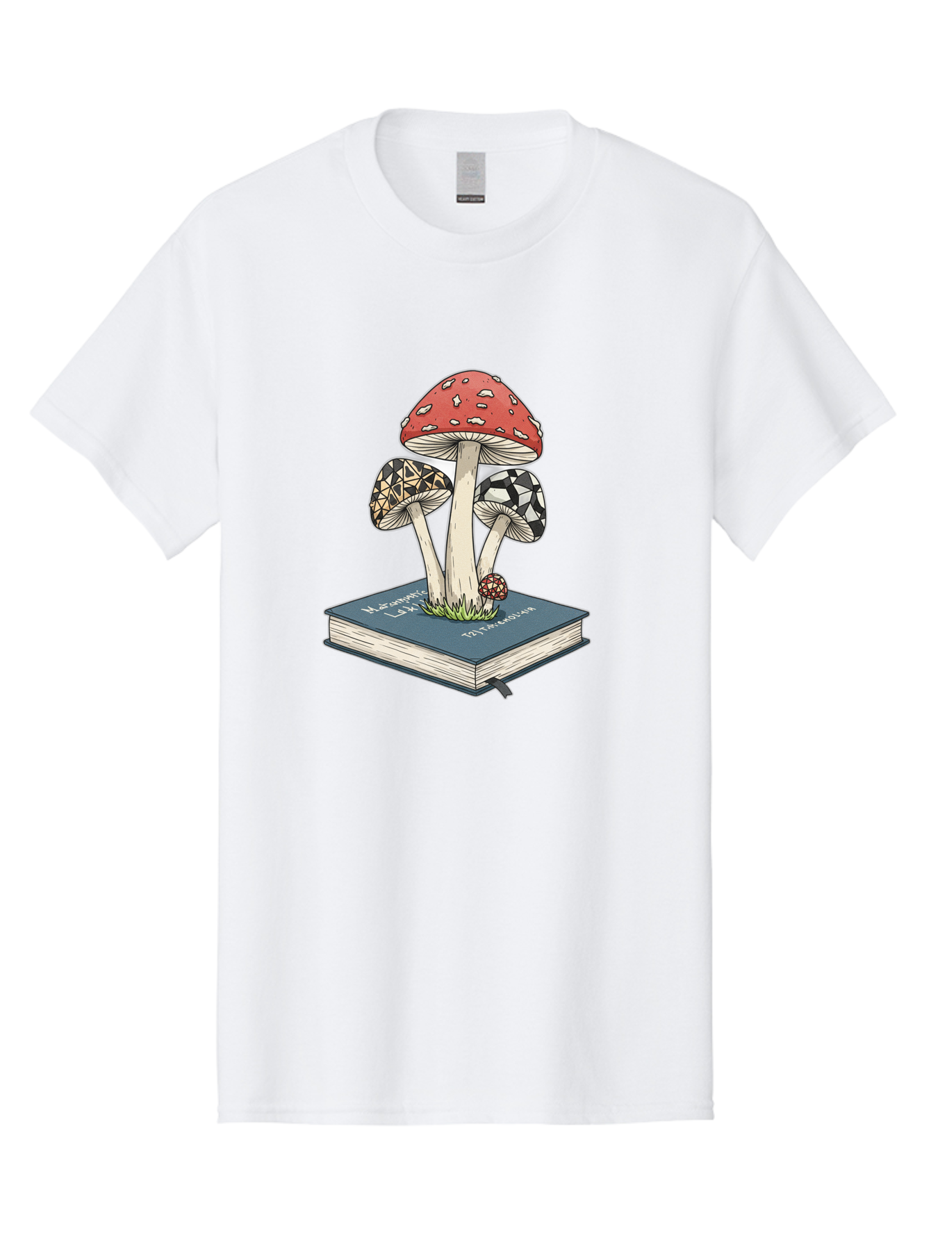 Mushrooms-On-Book-1 Men'S Graphic Tee, 100% Cotton, Comfortable Casual Summer Wear, Machine Washable, Vintage Camera, Old Camera, Antique Camera, Black Camera, Classic Photography, Photography Equipment, Nostalgic Device, Film Camera, Bag845