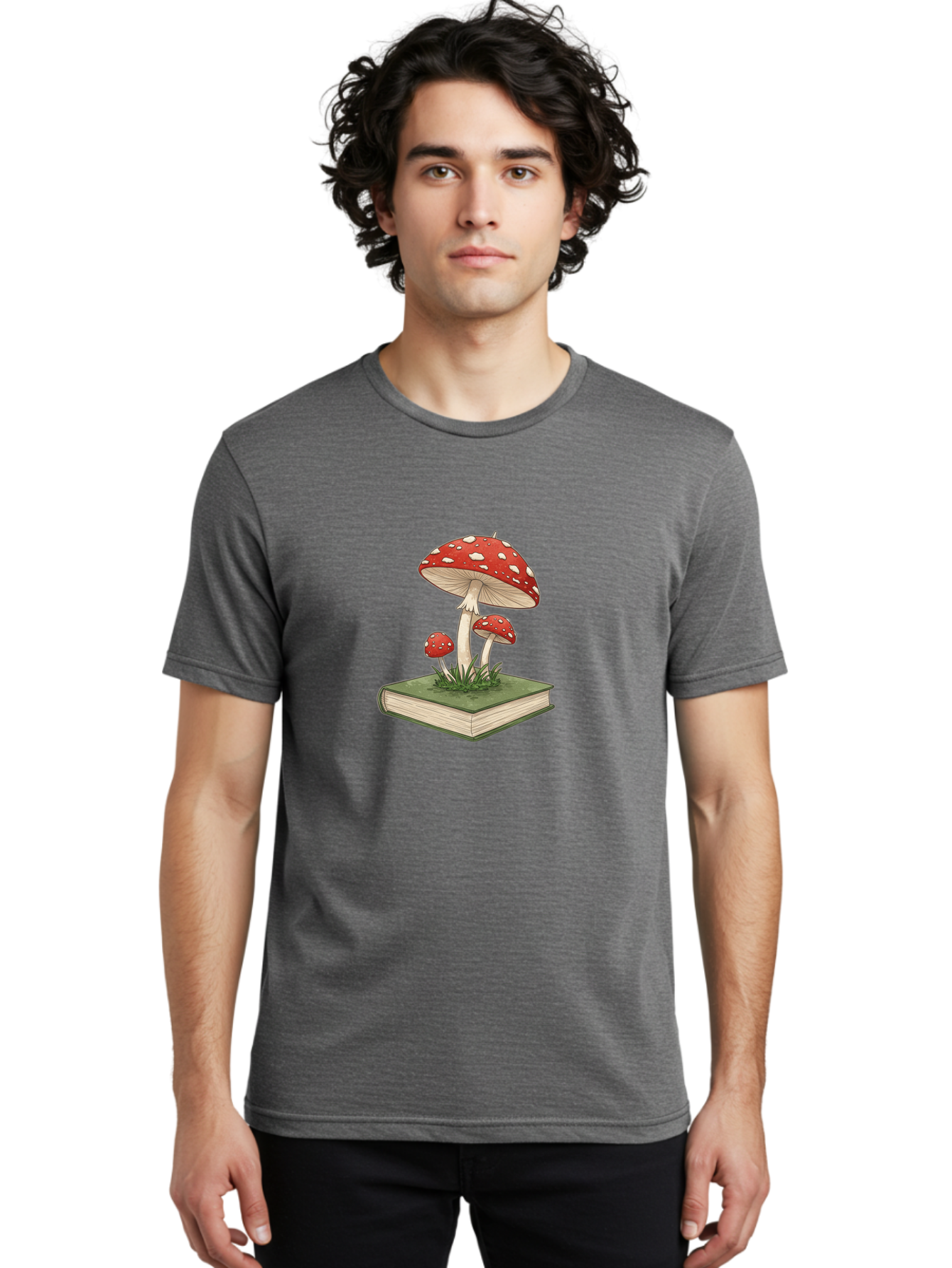 Mushrooms-On-Book-2 Men'S Graphic Tee, 100% Cotton, Comfortable Casual Summer Wear, Machine Washable, Vintage Camera, Old Camera, Antique Camera, Black Camera, Classic Photography, Photography Equipment, Nostalgic Device, Film Camera, Bag846