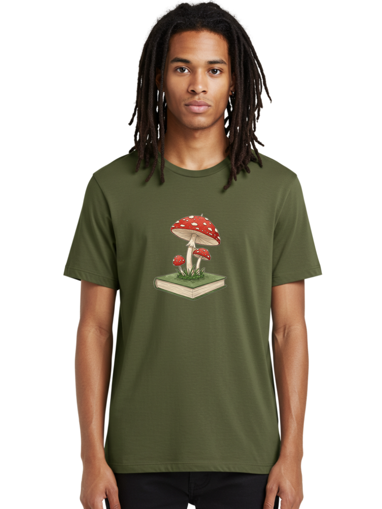 Mushrooms-On-Book-2 Men'S Graphic Tee, 100% Cotton, Comfortable Casual Summer Wear, Machine Washable, Vintage Camera, Old Camera, Antique Camera, Black Camera, Classic Photography, Photography Equipment, Nostalgic Device, Film Camera, Bag846