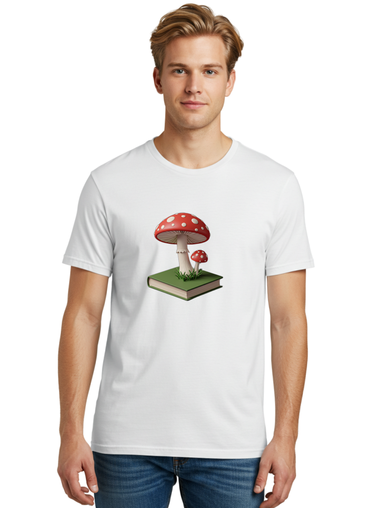 Mushrooms-On-Book-3 Men'S Graphic Tee, 100% Cotton, Comfortable Casual Summer Wear, Machine Washable, Vintage Camera, Old Camera, Antique Camera, Black Camera, Classic Photography, Photography Equipment, Nostalgic Device, Film Camera, Bag847
