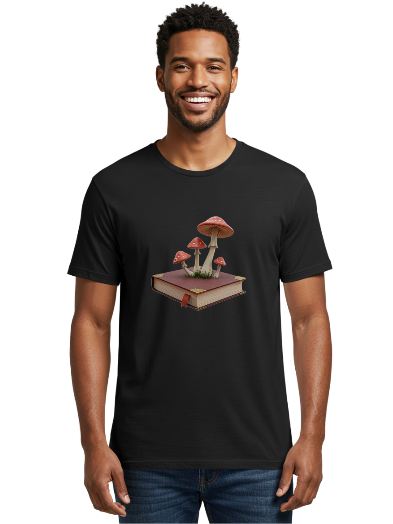 Mushrooms-On-Book Men'S Graphic Tee, 100% Cotton, Comfortable Casual Summer Wear, Machine Washable, Vintage Camera, Old Camera, Antique Camera, Black Camera, Classic Photography, Photography Equipment, Nostalgic Device, Film Camera, Camera Art Bag848