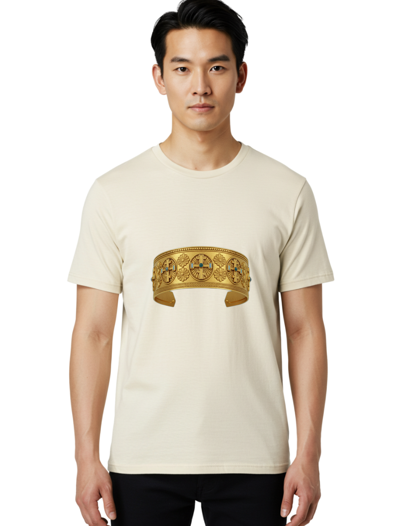 Native-American-Gold-Cuff Men'S Graphic Tee, 100% Cotton, Comfortable Casual Summer Wear, Machine Washable, Vintage Camera, Old Camera, Antique Camera, Black Camera, Classic Photography, Photography Equipment, Nostalgic Device, Film Camera, Bag850