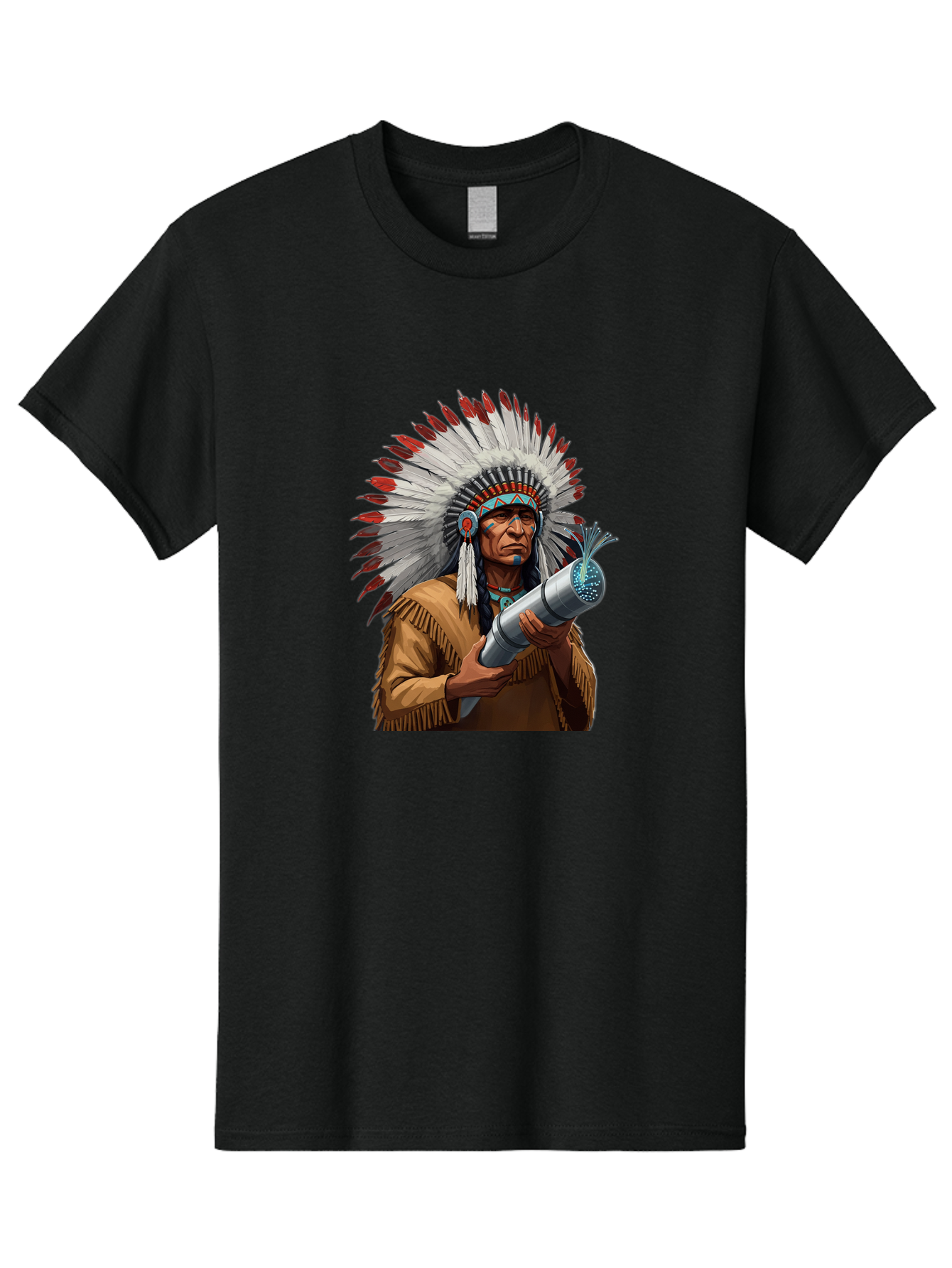 Native-American-Headdress Men'S Graphic Tee, 100% Cotton, Comfortable Casual Summer Wear, Machine Washable, Vintage Camera, Old Camera, Antique Camera, Black Camera, Classic Photography, Photography Equipment, Nostalgic Device, Film Camera, Bag851