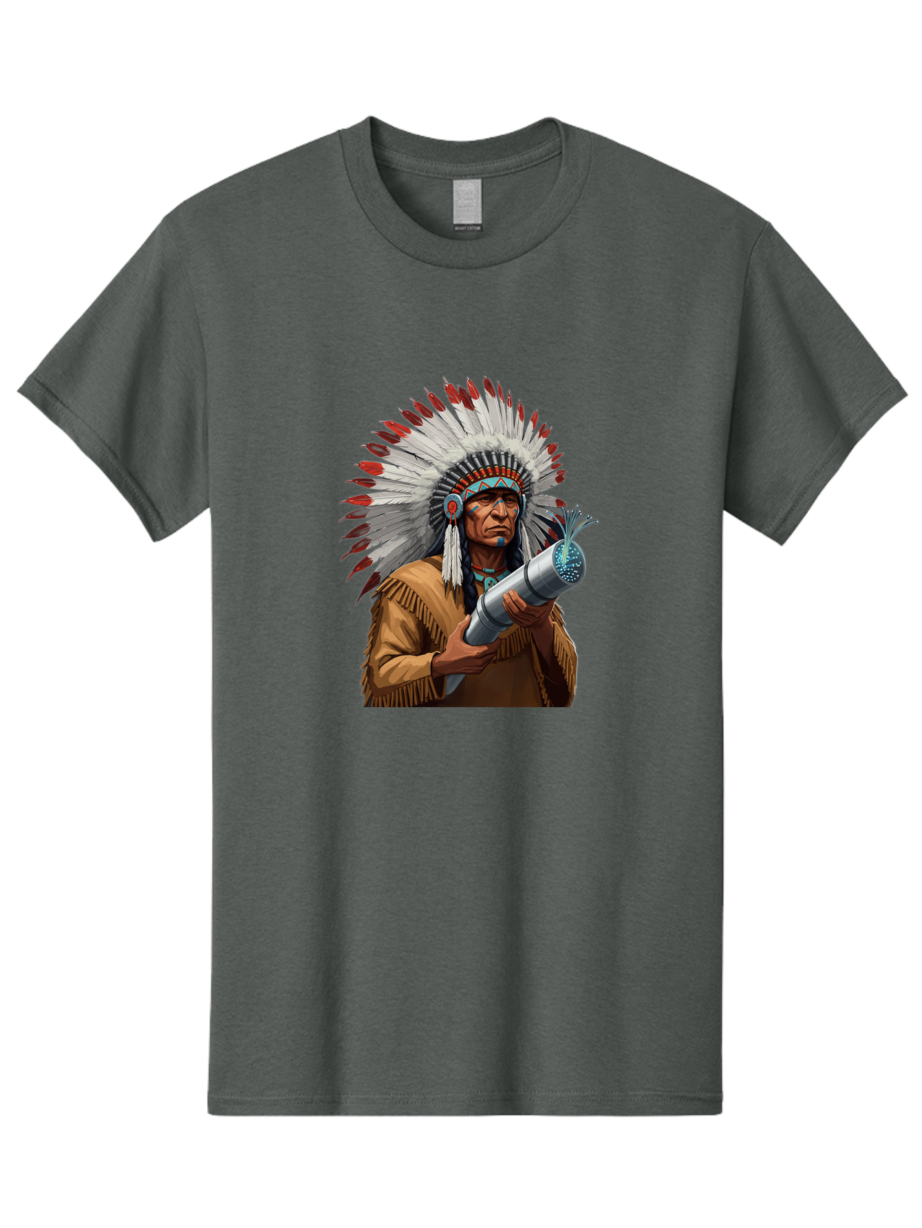Native-American-Headdress Men'S Graphic Tee, 100% Cotton, Comfortable Casual Summer Wear, Machine Washable, Vintage Camera, Old Camera, Antique Camera, Black Camera, Classic Photography, Photography Equipment, Nostalgic Device, Film Camera, Bag851