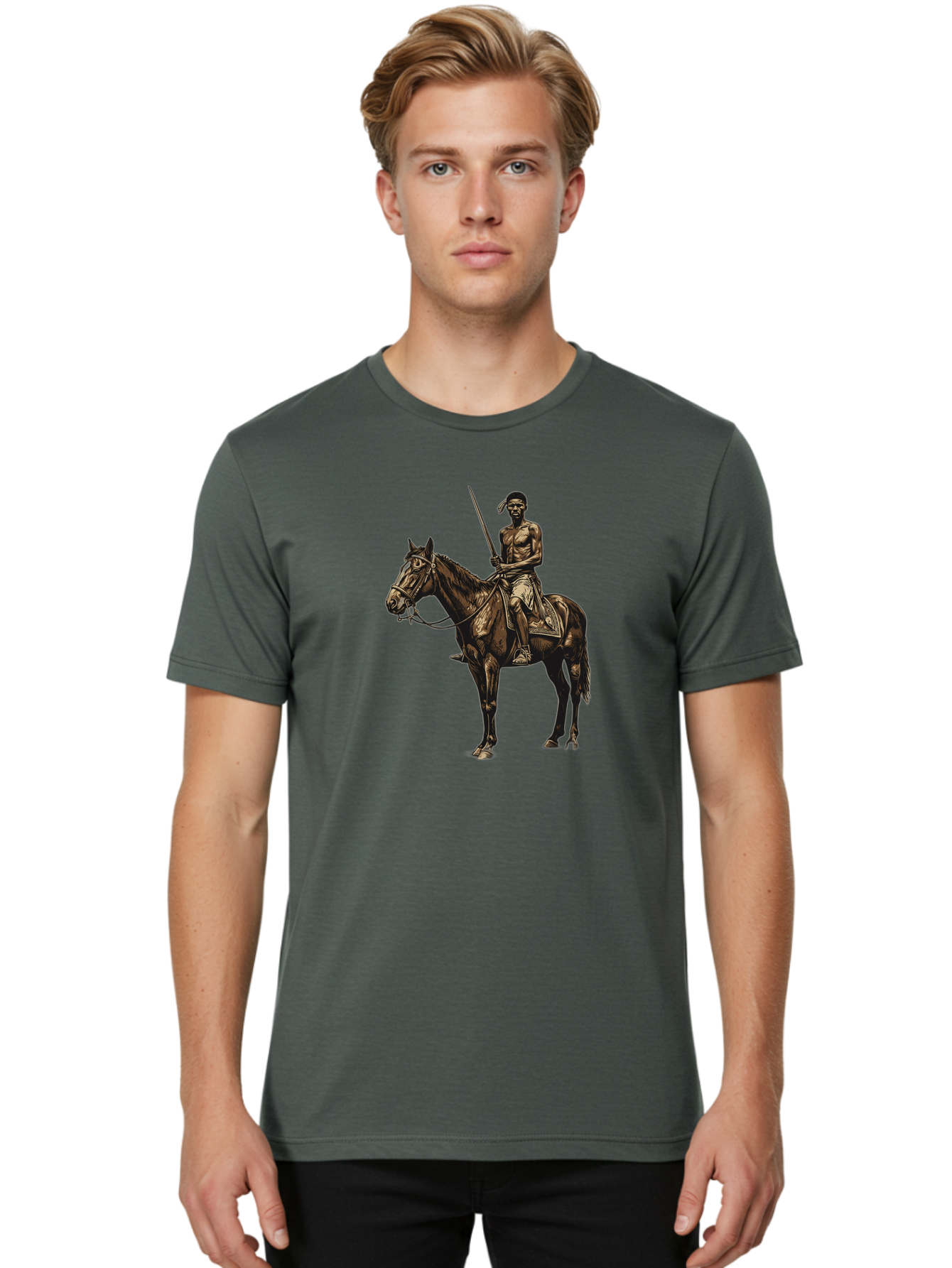Native-American-Horseman Men'S Graphic Tee, 100% Cotton, Comfortable Casual Summer Wear, Machine Washable, Vintage Camera, Old Camera, Antique Camera, Black Camera, Classic Photography, Photography Equipment, Nostalgic Device, Film Camera, Bag852