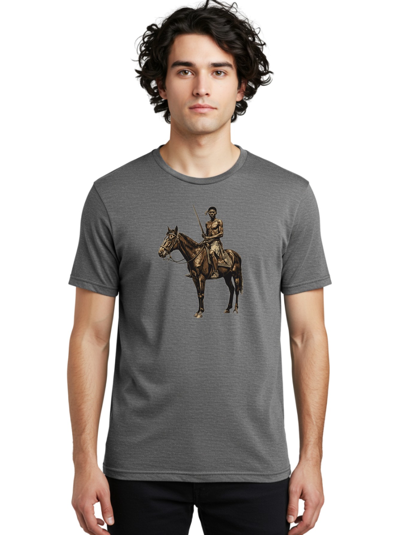 Native-American-Horseman Men'S Graphic Tee, 100% Cotton, Comfortable Casual Summer Wear, Machine Washable, Vintage Camera, Old Camera, Antique Camera, Black Camera, Classic Photography, Photography Equipment, Nostalgic Device, Film Camera, Bag852