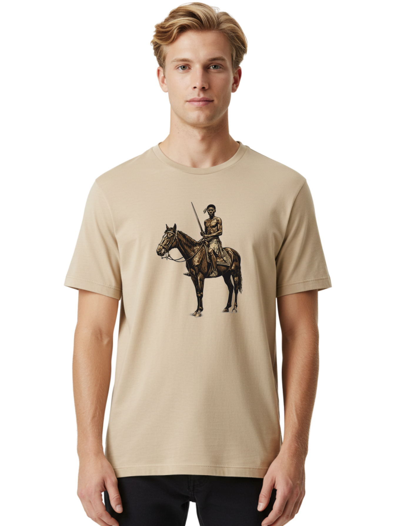 Native-American-Horseman Men'S Graphic Tee, 100% Cotton, Comfortable Casual Summer Wear, Machine Washable, Vintage Camera, Old Camera, Antique Camera, Black Camera, Classic Photography, Photography Equipment, Nostalgic Device, Film Camera, Bag852