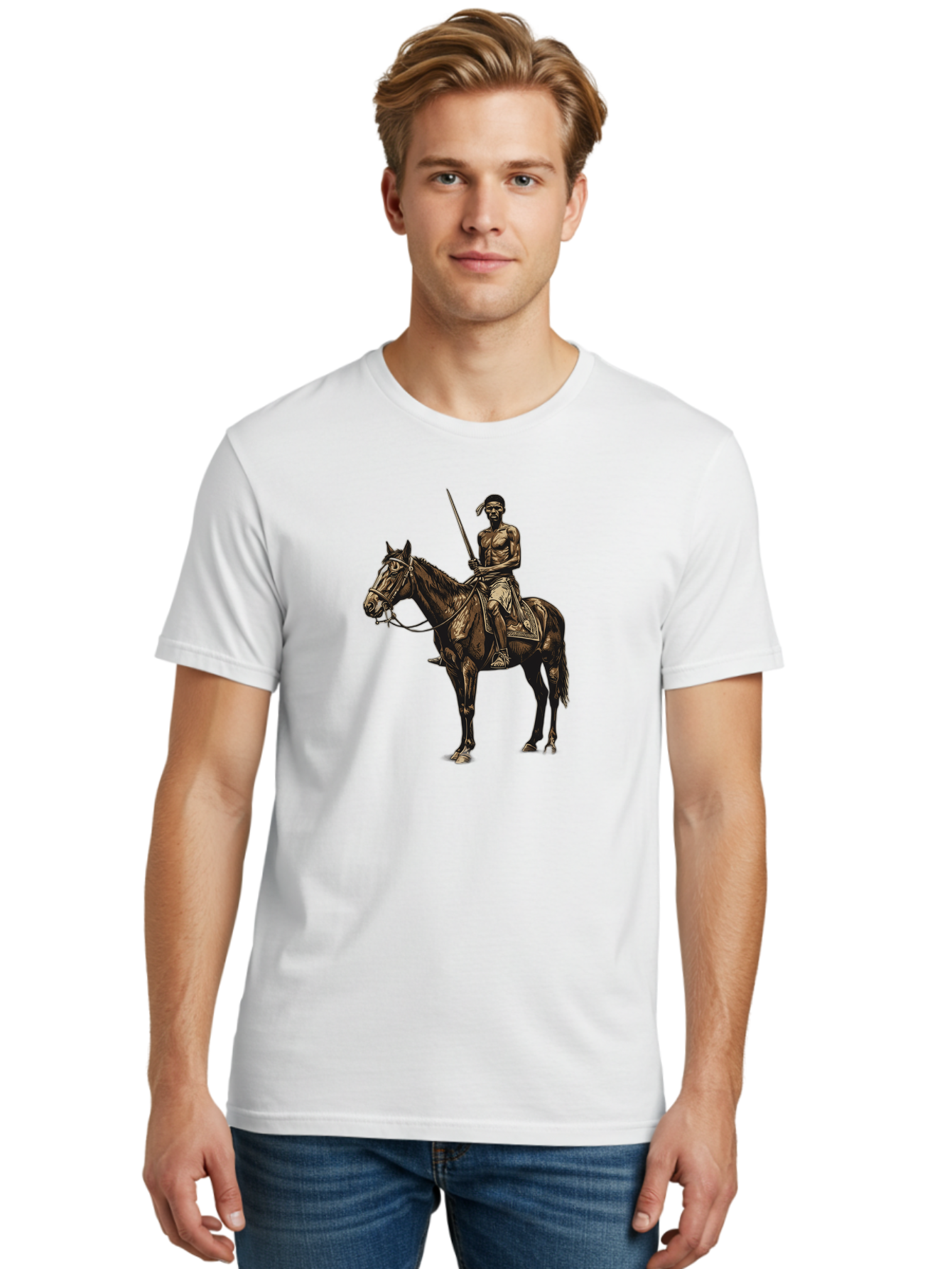 Native-American-Horseman Men'S Graphic Tee, 100% Cotton, Comfortable Casual Summer Wear, Machine Washable, Vintage Camera, Old Camera, Antique Camera, Black Camera, Classic Photography, Photography Equipment, Nostalgic Device, Film Camera, Bag852