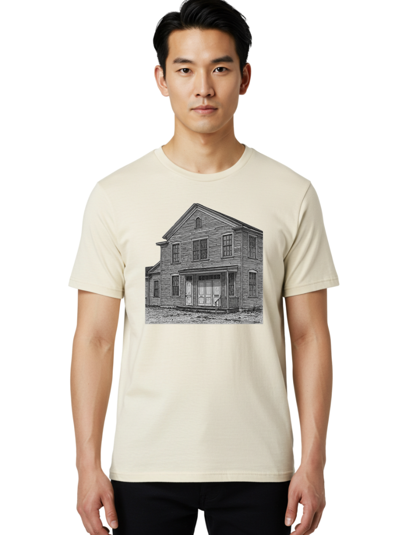 Old-House Men'S Graphic Tee, 100% Cotton, Comfortable Casual Summer Wear, Machine Washable, Vintage Camera, Old Camera, Antique Camera, Black Camera, Classic Photography, Photography Equipment, Nostalgic Device, Film Camera, Camera Art Bag870