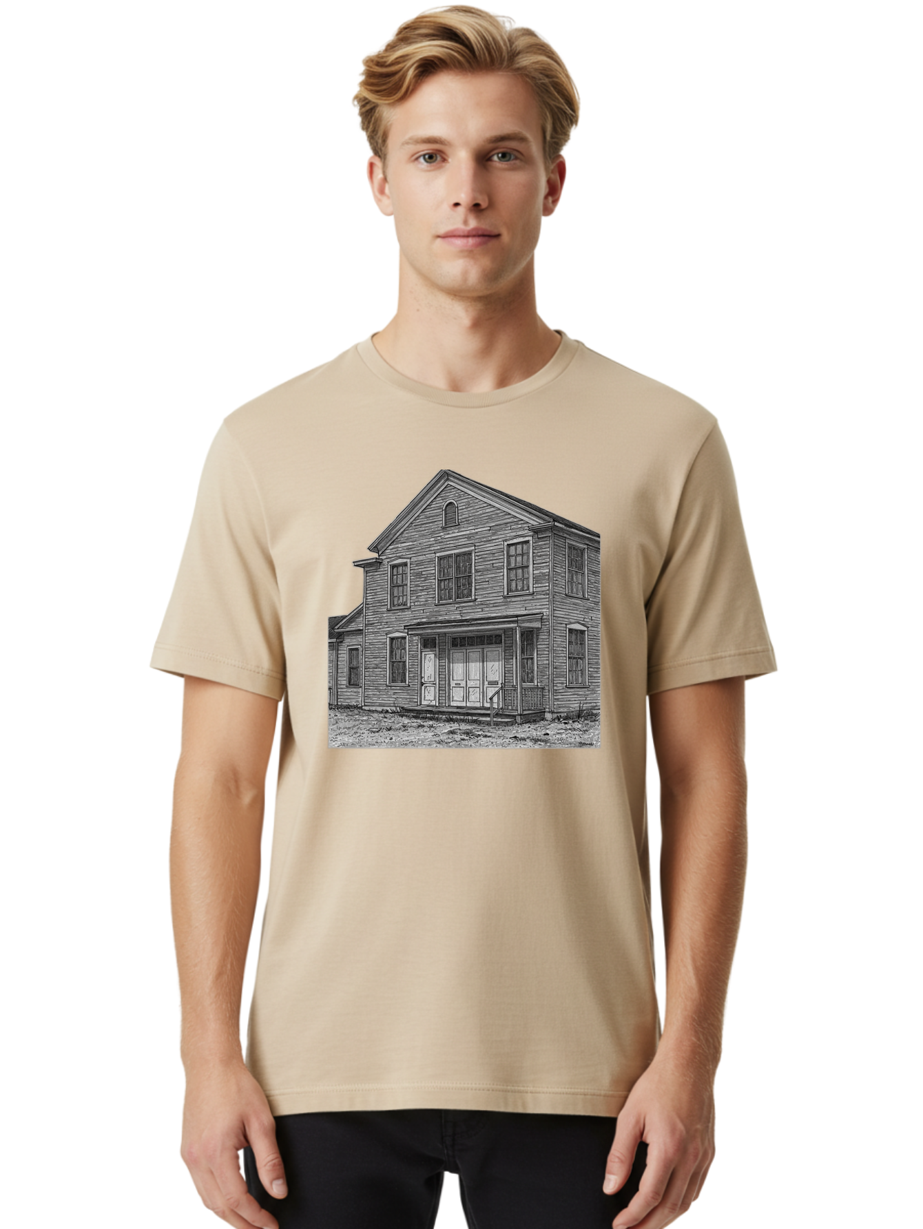 Old-House Men'S Graphic Tee, 100% Cotton, Comfortable Casual Summer Wear, Machine Washable, Vintage Camera, Old Camera, Antique Camera, Black Camera, Classic Photography, Photography Equipment, Nostalgic Device, Film Camera, Camera Art Bag870