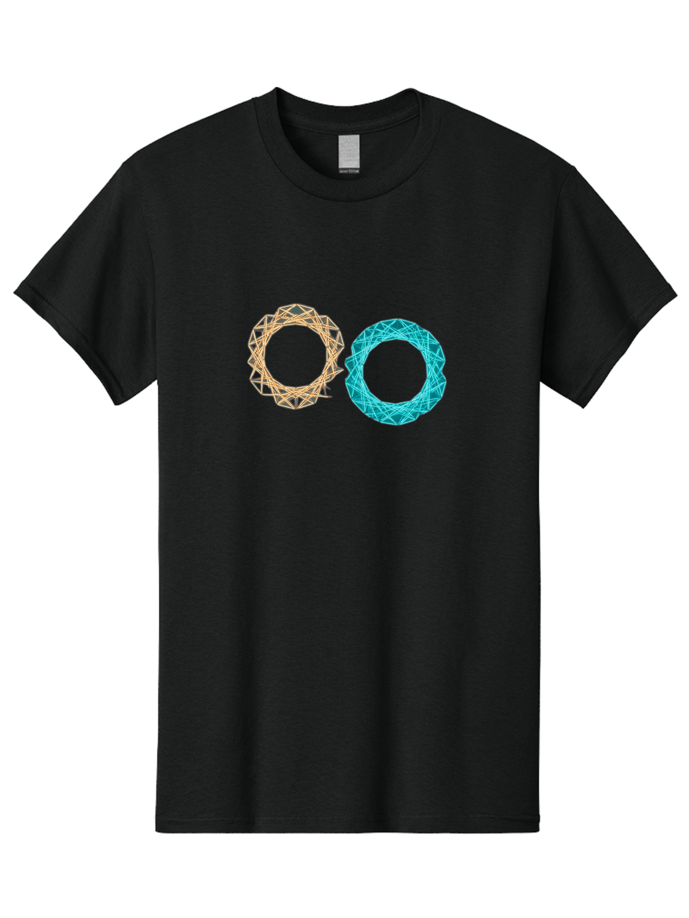 Orange-And-Blue-Wireframe-Circles Men'S Graphic Tee, 100% Cotton, Comfortable Casual Summer Wear, Machine Washable, Vintage Camera, Old Camera, Antique Camera, Black Camera, Classic Photography, Photography Equipment, Nostalgic Device, Bag881
