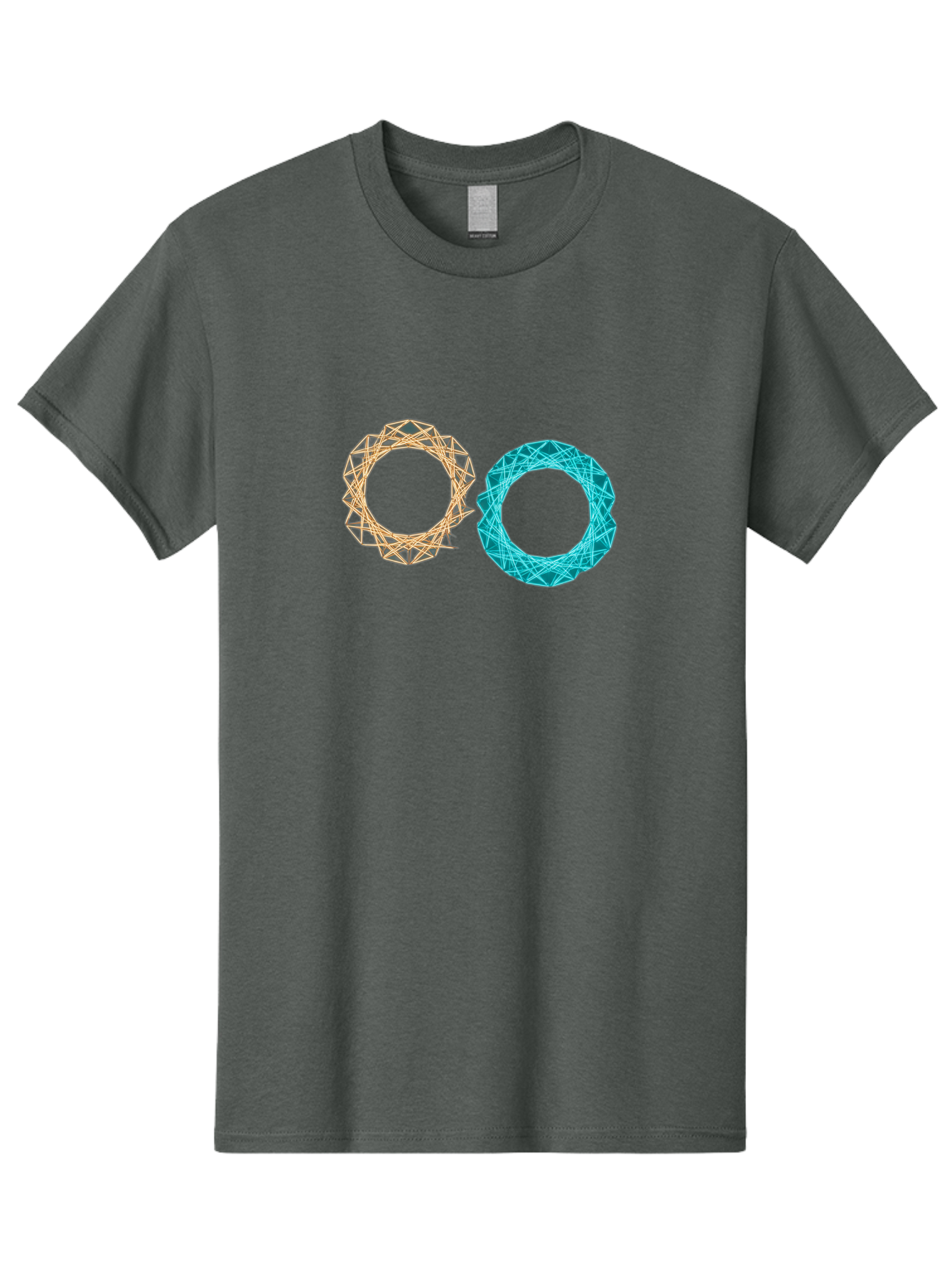 Orange-And-Blue-Wireframe-Circles Men'S Graphic Tee, 100% Cotton, Comfortable Casual Summer Wear, Machine Washable, Vintage Camera, Old Camera, Antique Camera, Black Camera, Classic Photography, Photography Equipment, Nostalgic Device, Bag881