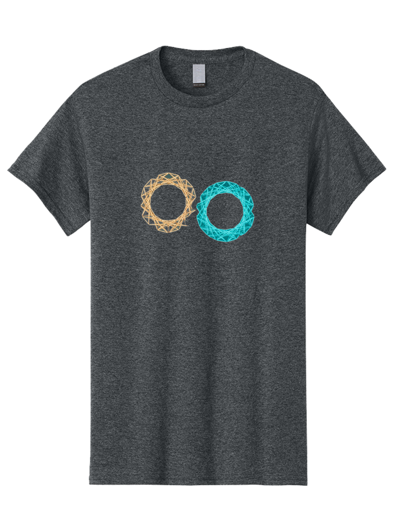 Orange-And-Blue-Wireframe-Circles Men'S Graphic Tee, 100% Cotton, Comfortable Casual Summer Wear, Machine Washable, Vintage Camera, Old Camera, Antique Camera, Black Camera, Classic Photography, Photography Equipment, Nostalgic Device, Bag881