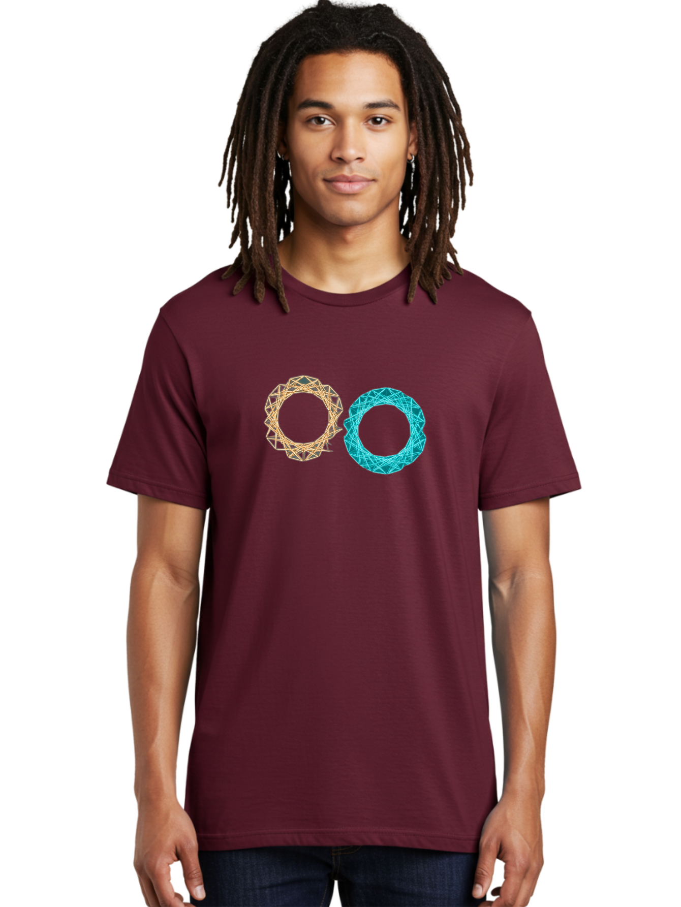 Orange-And-Blue-Wireframe-Circles Men'S Graphic Tee, 100% Cotton, Comfortable Casual Summer Wear, Machine Washable, Vintage Camera, Old Camera, Antique Camera, Black Camera, Classic Photography, Photography Equipment, Nostalgic Device, Bag881