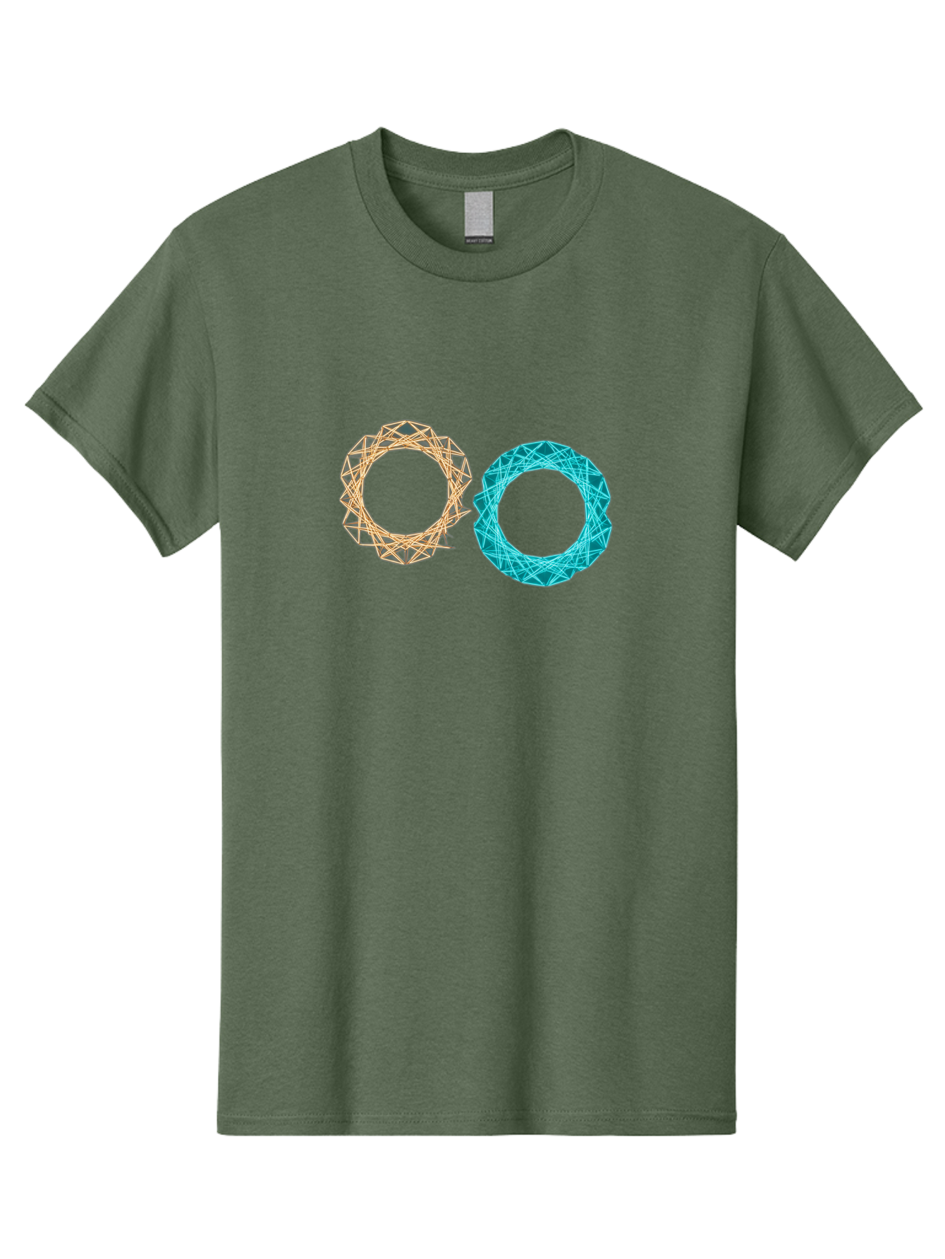 Orange-And-Blue-Wireframe-Circles Men'S Graphic Tee, 100% Cotton, Comfortable Casual Summer Wear, Machine Washable, Vintage Camera, Old Camera, Antique Camera, Black Camera, Classic Photography, Photography Equipment, Nostalgic Device, Bag881